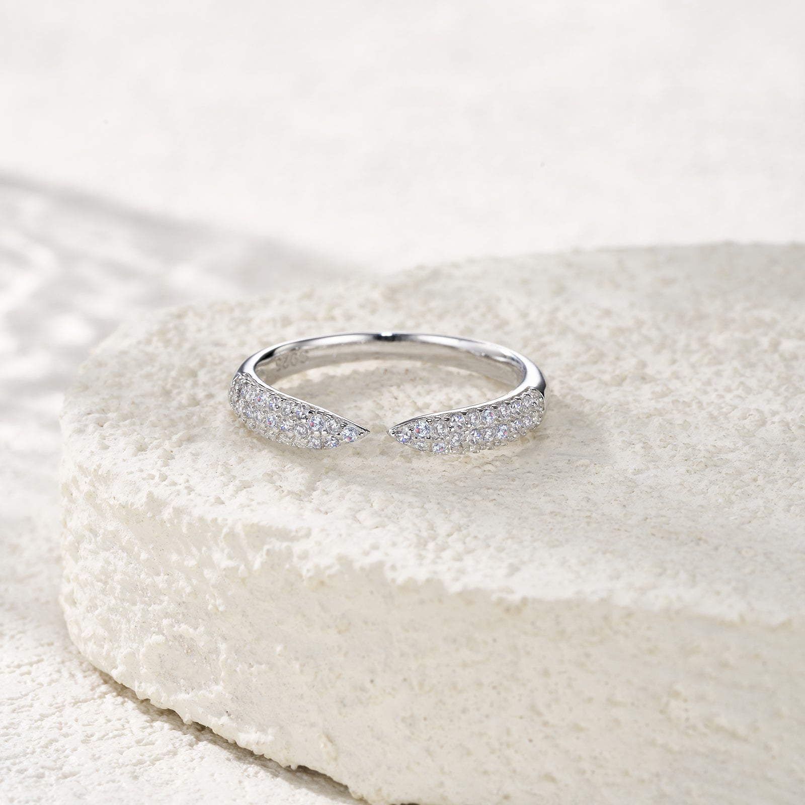 Half-Eternity Round Pavé Band Moissanite Ring