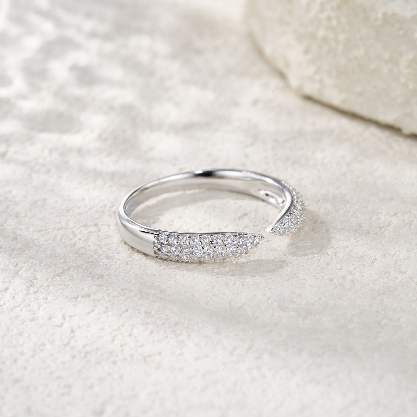 Half-Eternity Round Pavé Band Moissanite Ring