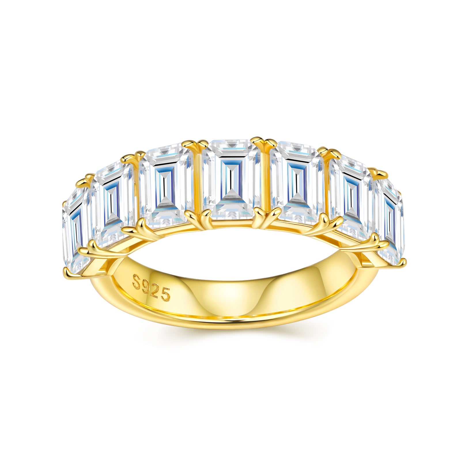 Step-Cut Stack Band Moissanite Ring