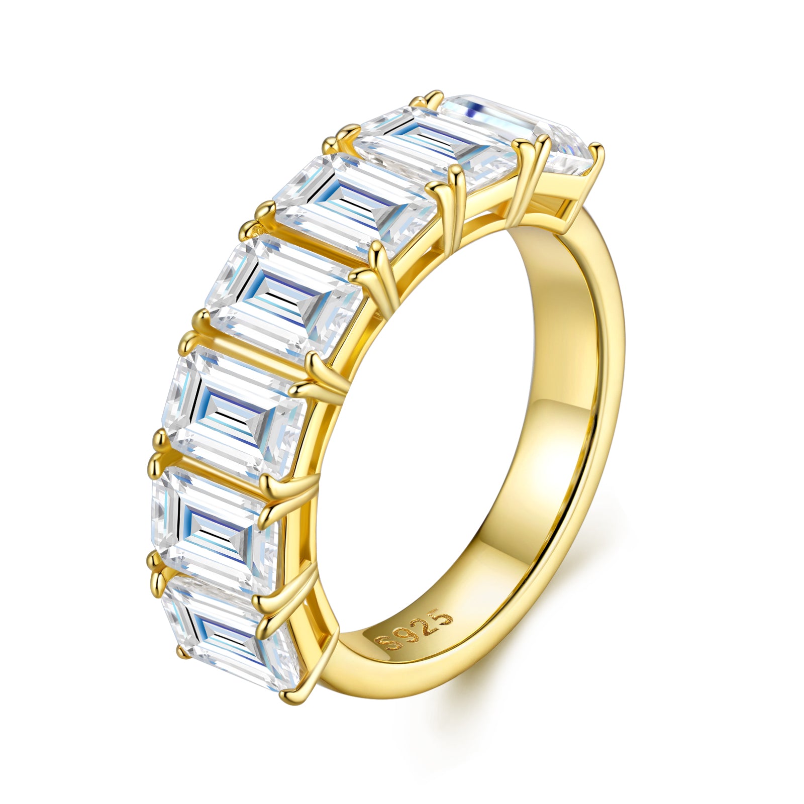 Step-Cut Stack Band Moissanite Ring
