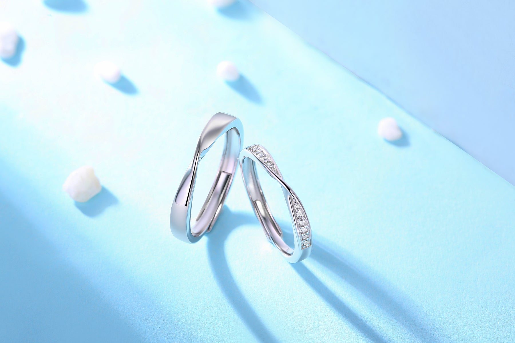 Möbius Couple Ring | 925 Sterling Silver Matching Band