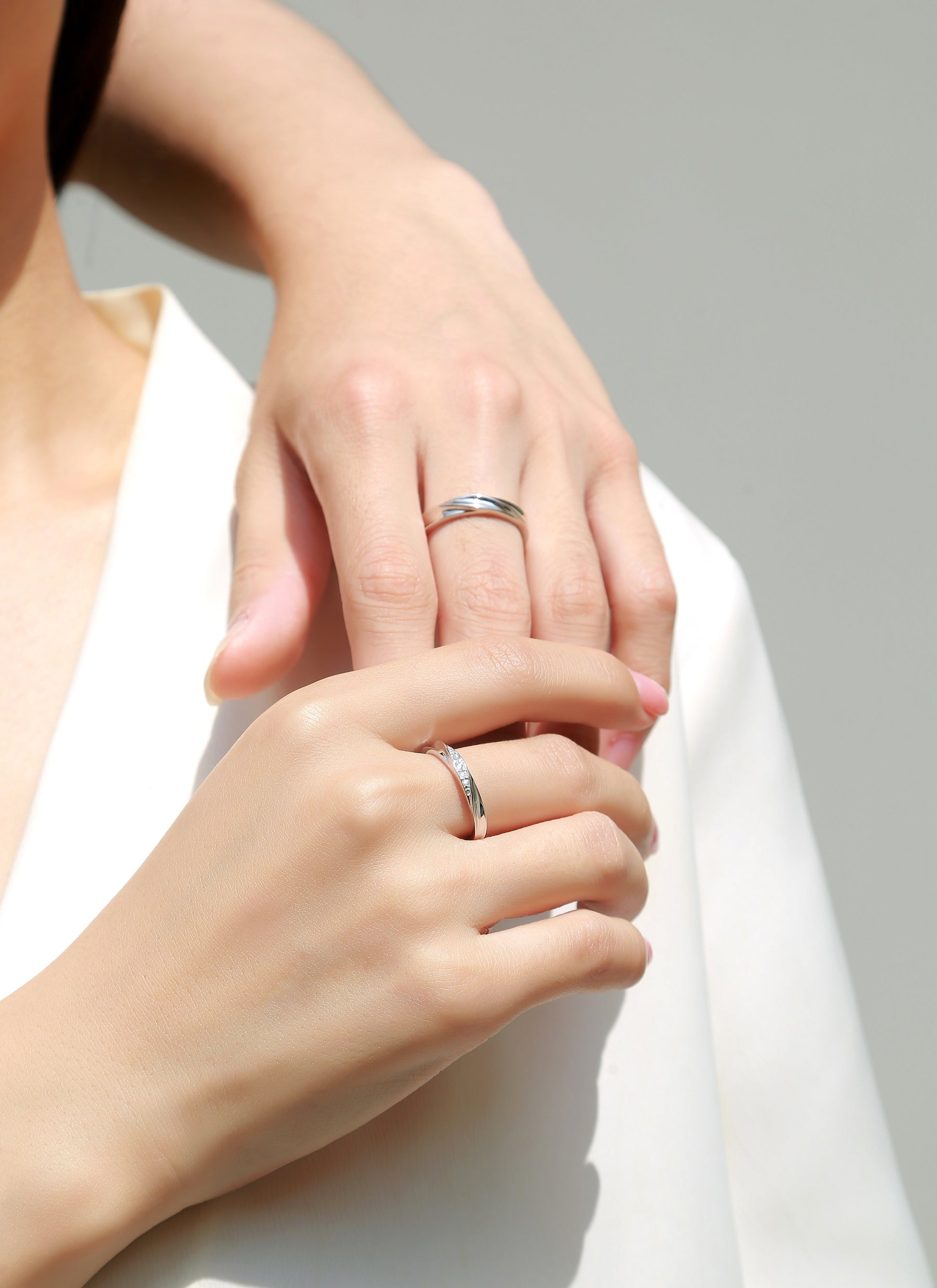 Tidal Wave Couple Ring | 925 Sterling Silver Matching Band