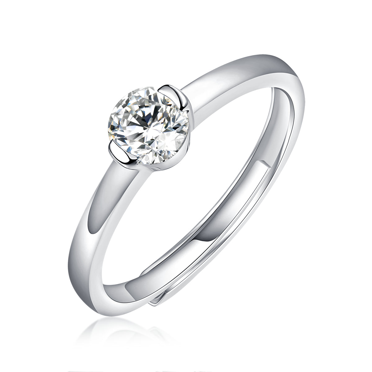 Pure Heart Ring | Minimal Round Solitaire