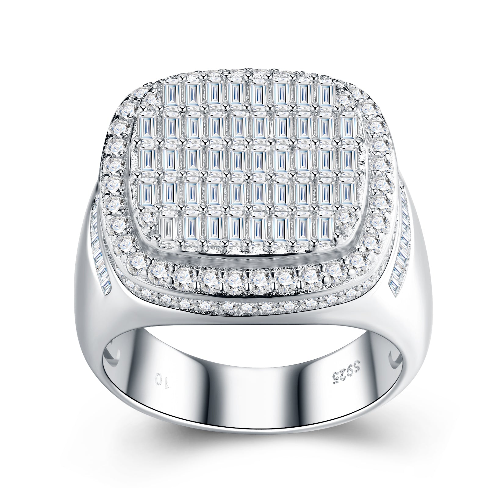 Monarch Ring | Baguette Pave Signet Ring