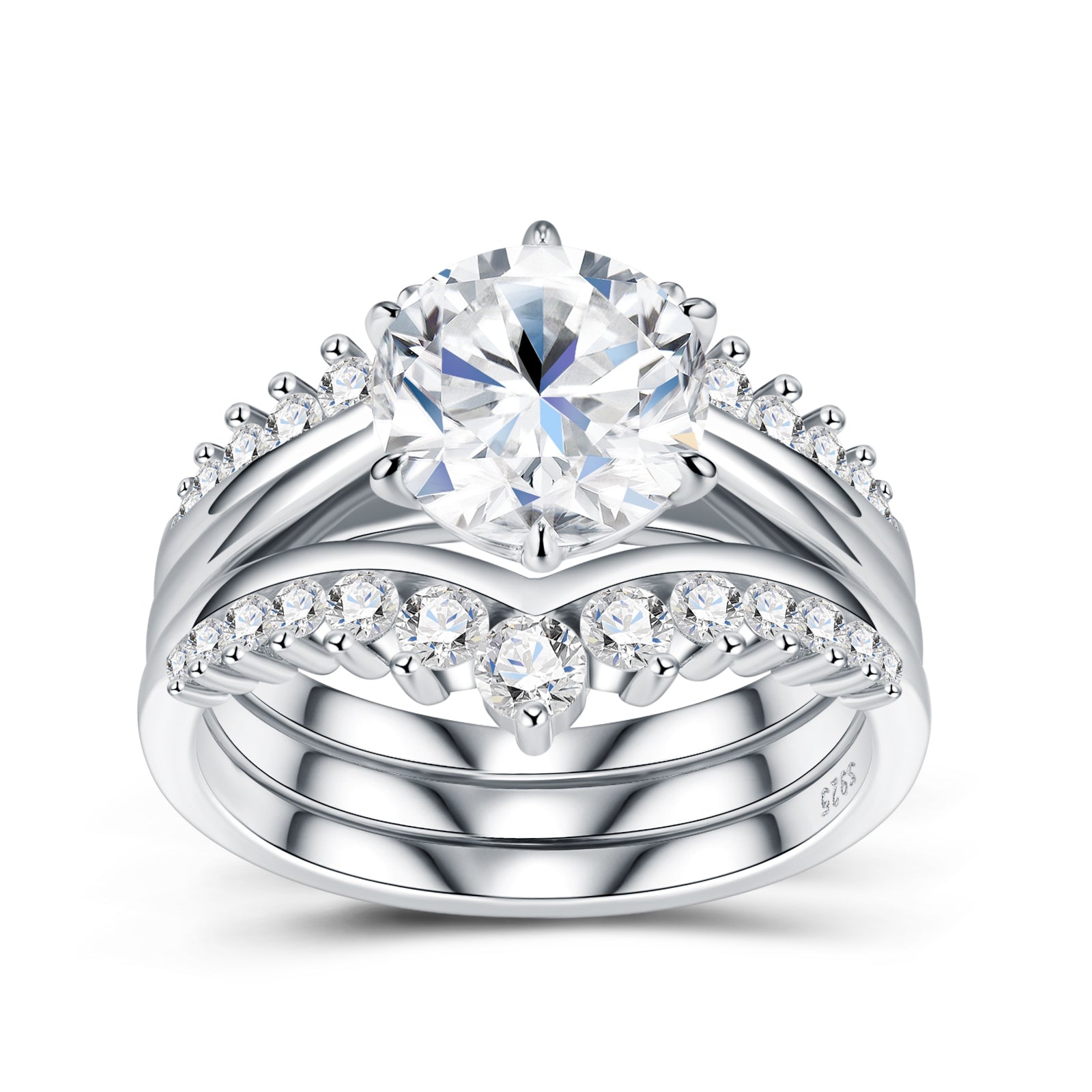 Celestia Ring Set | Round Moissanite Bridal Set
