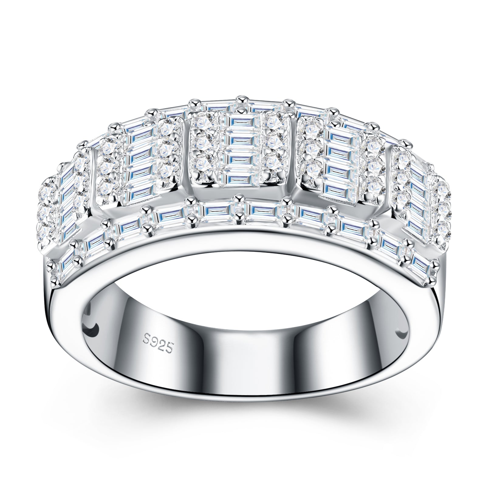 Regent Ring | Baguette Cluster Statement Band