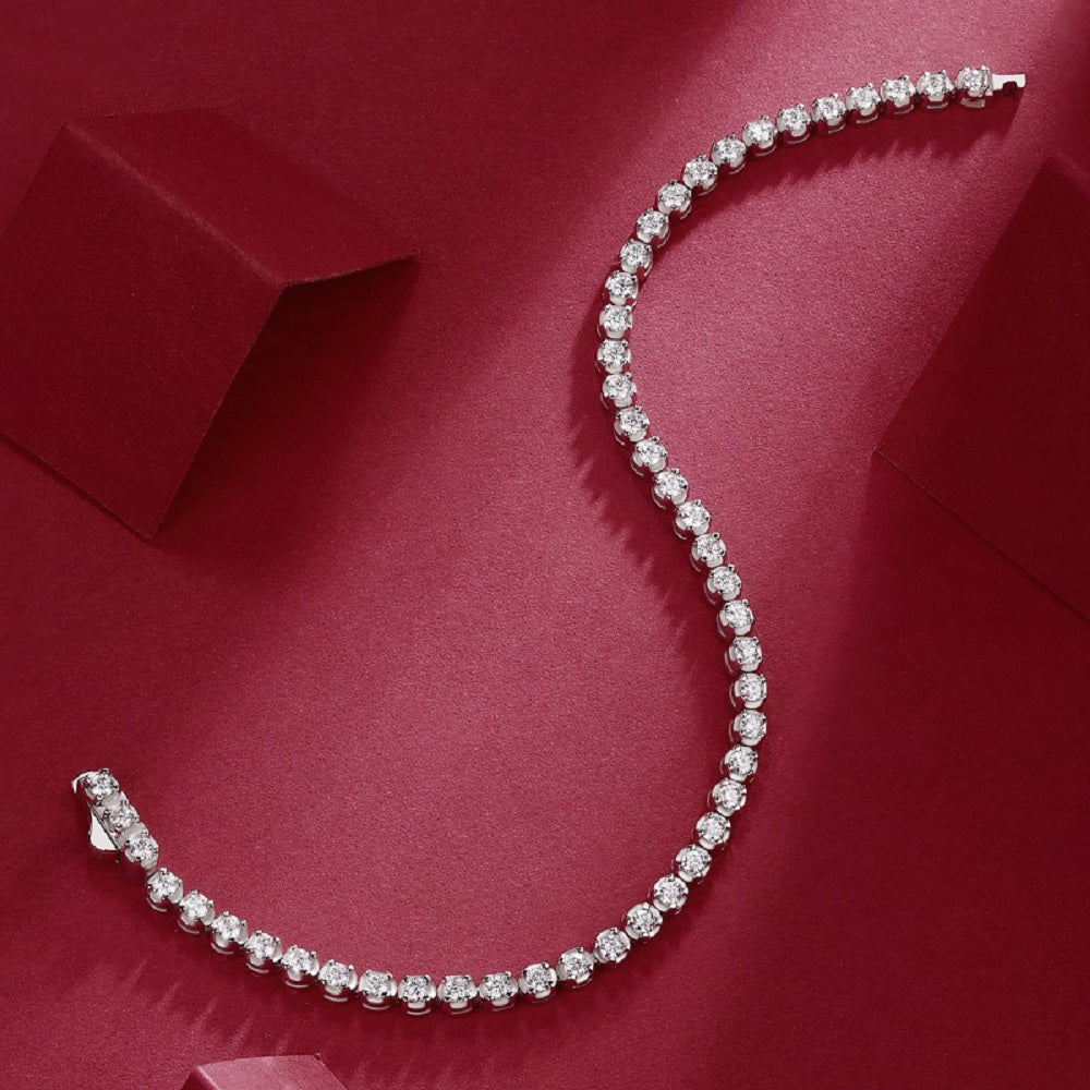 Starlit Bracelet | 925 Sterling Silver, Round Tennis Bracelet