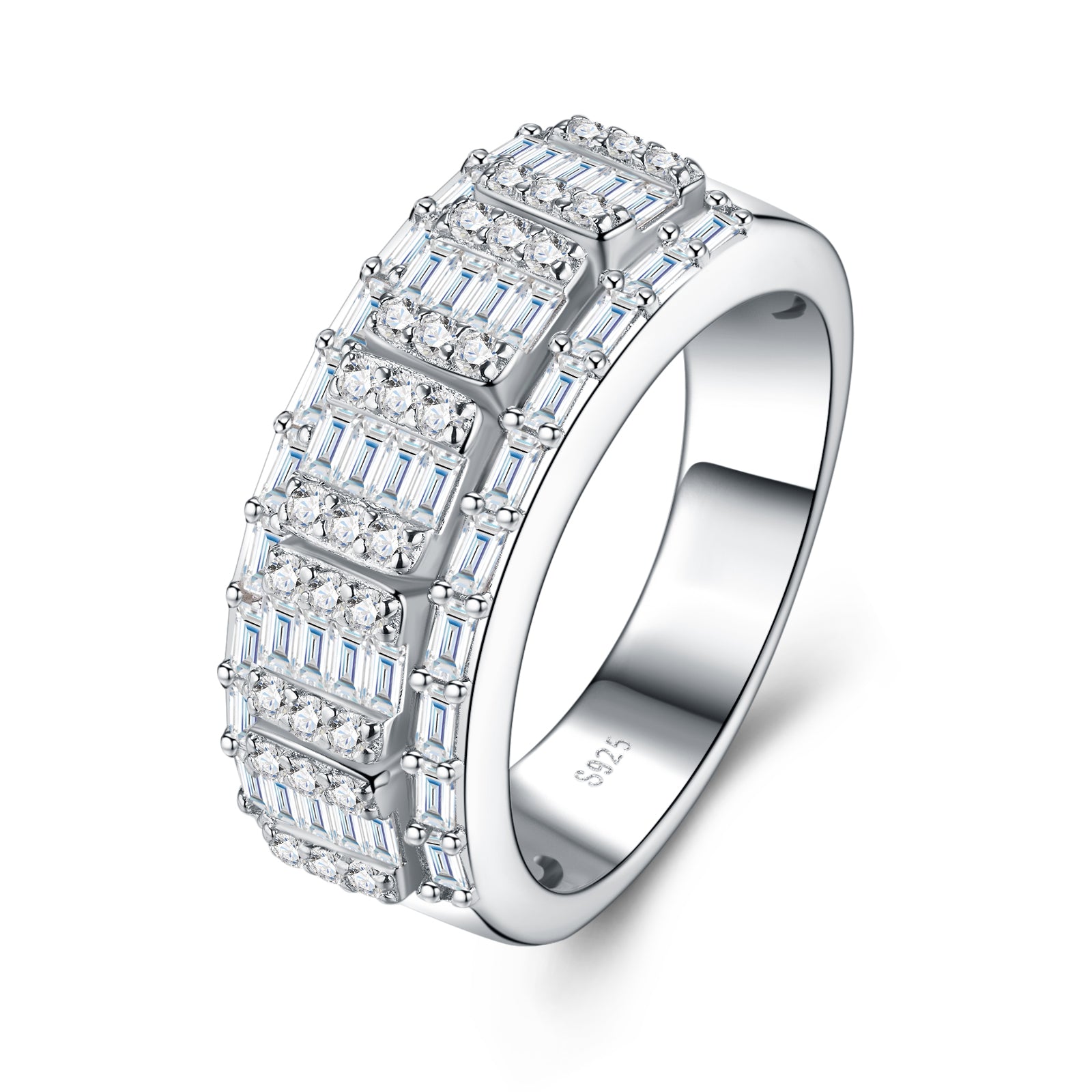 Regent Ring | Baguette Cluster Statement Band