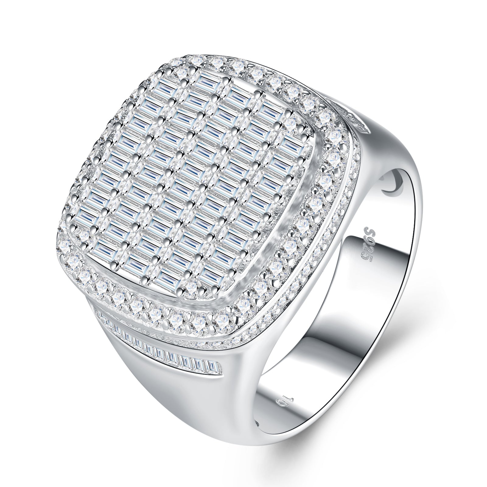 Monarch Ring | Baguette Pave Signet Ring