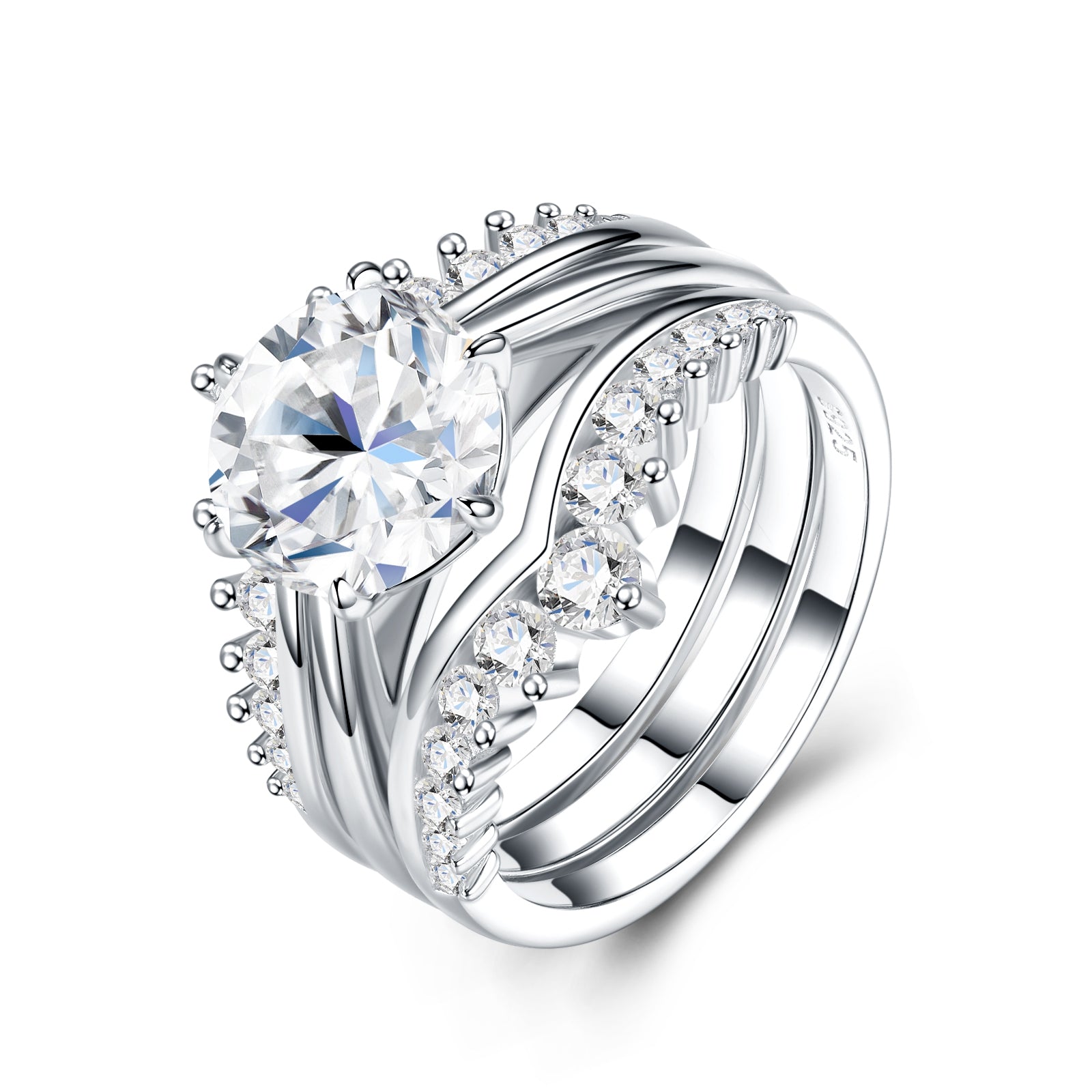 Celestia Ring Set | Round Moissanite Bridal Set