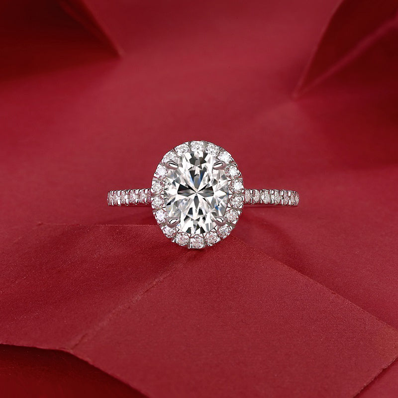 Odette Ring | Halo Moissanite Pave Ring