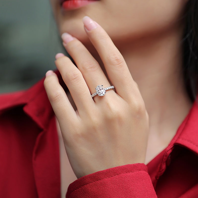 Cinderella Ring | Cushion Halo Moissanite Ring