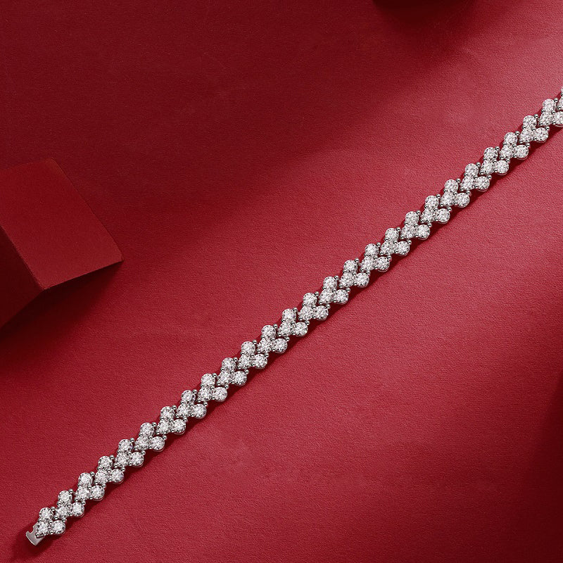 Harmony Bracelet | 925 Sterling Silver, Floral Cluster Tennis Bracelet