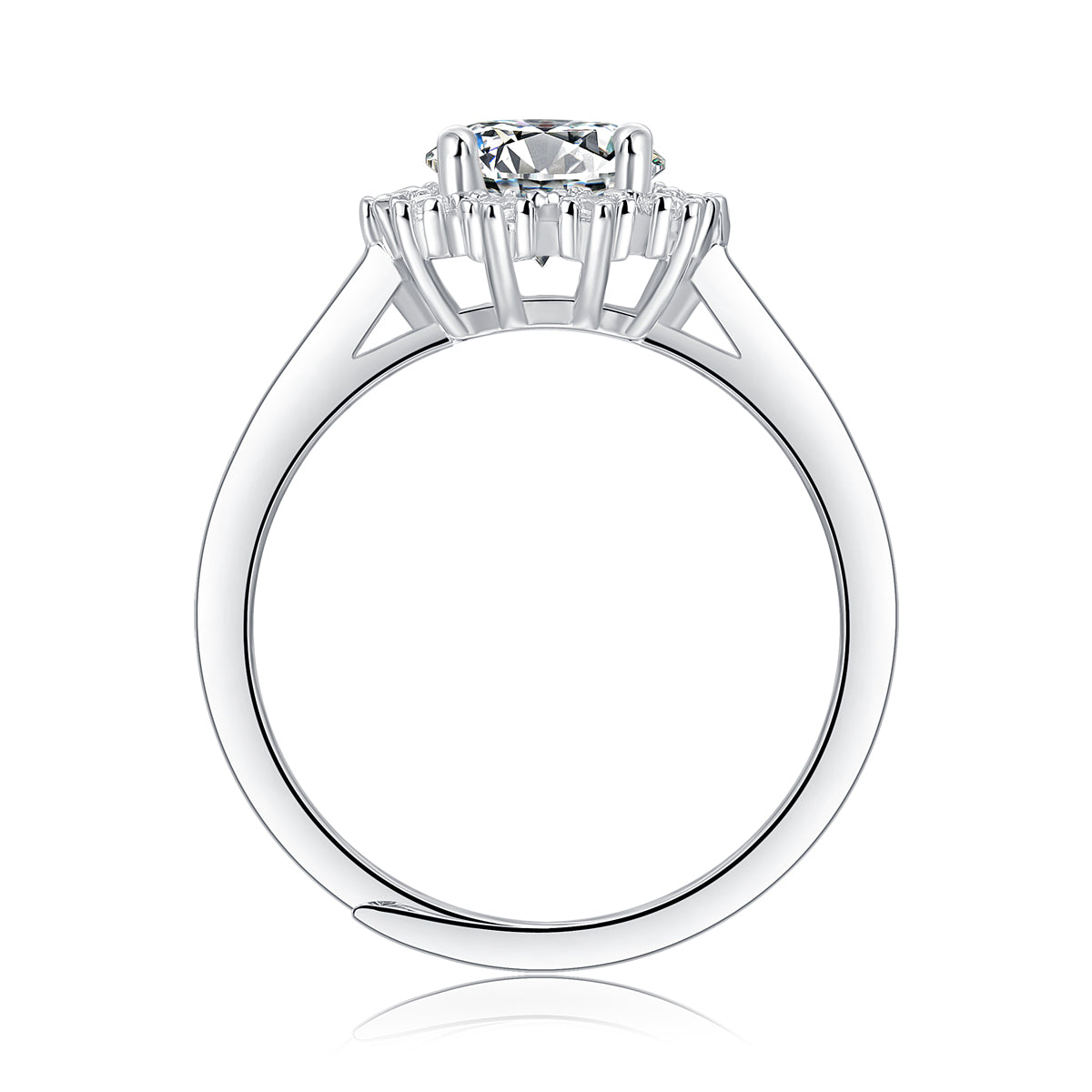 Snow Queen Ring | Floral Halo Moissanite Ring