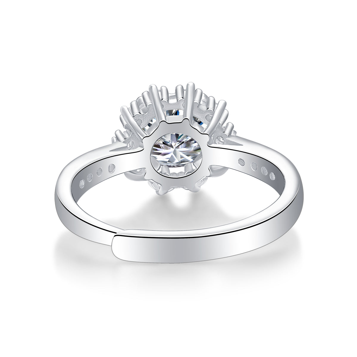 Snow Queen Ring | Floral Halo Moissanite Ring