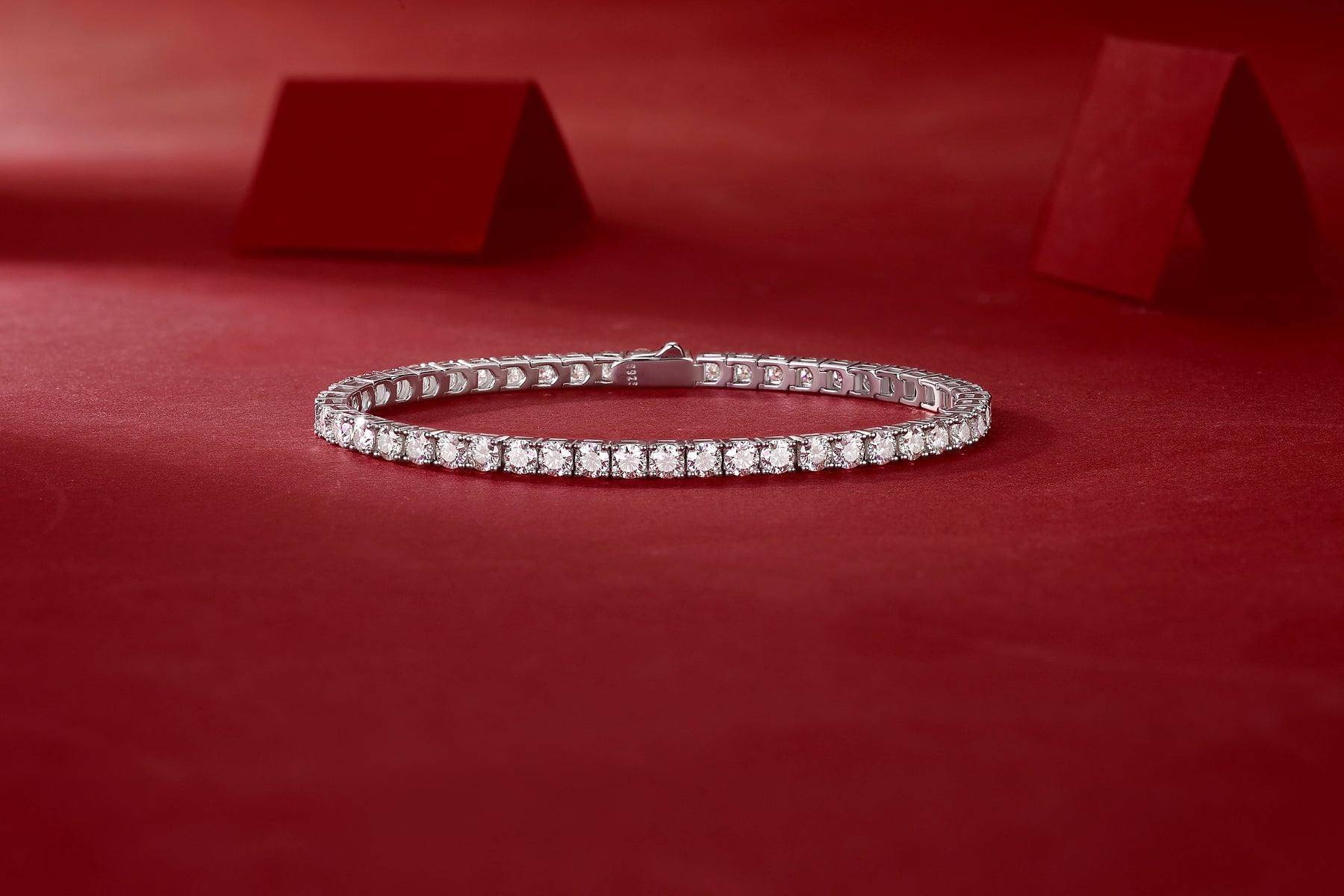 Gravitation Round Cut Moissanite Tennis Bracelet | 925 Sterling Silver