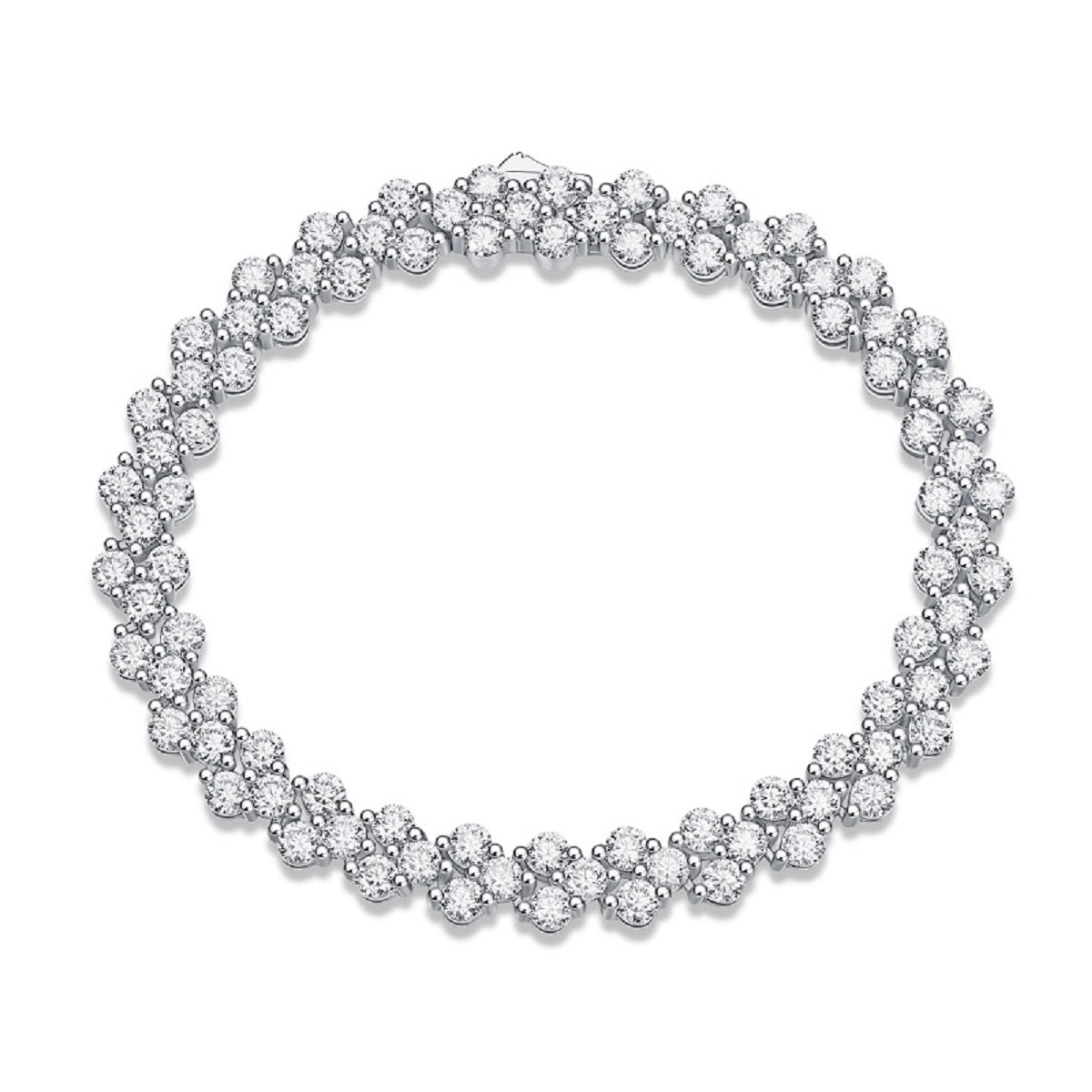 Harmony Bracelet | 925 Sterling Silver, Floral Cluster Tennis Bracelet