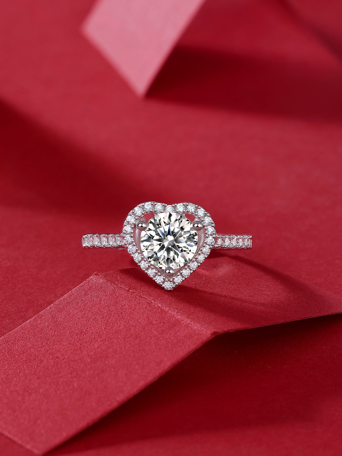 Julie Ring | Heart Halo Moissanite Ring