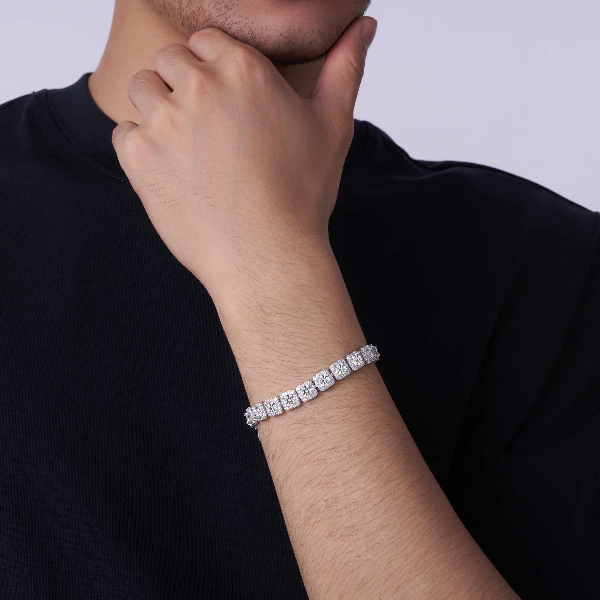 Lucent Bracelet | 925 Sterling Silver, Halo Tennis Bracelet