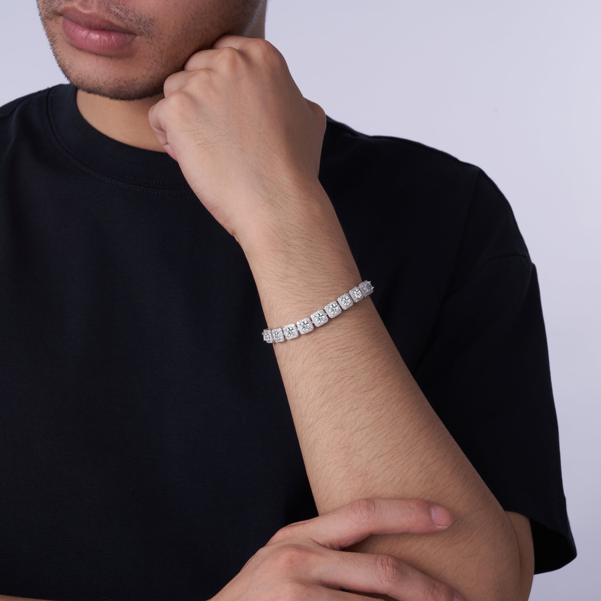 Lucent Bracelet | 925 Sterling Silver, Halo Tennis Bracelet