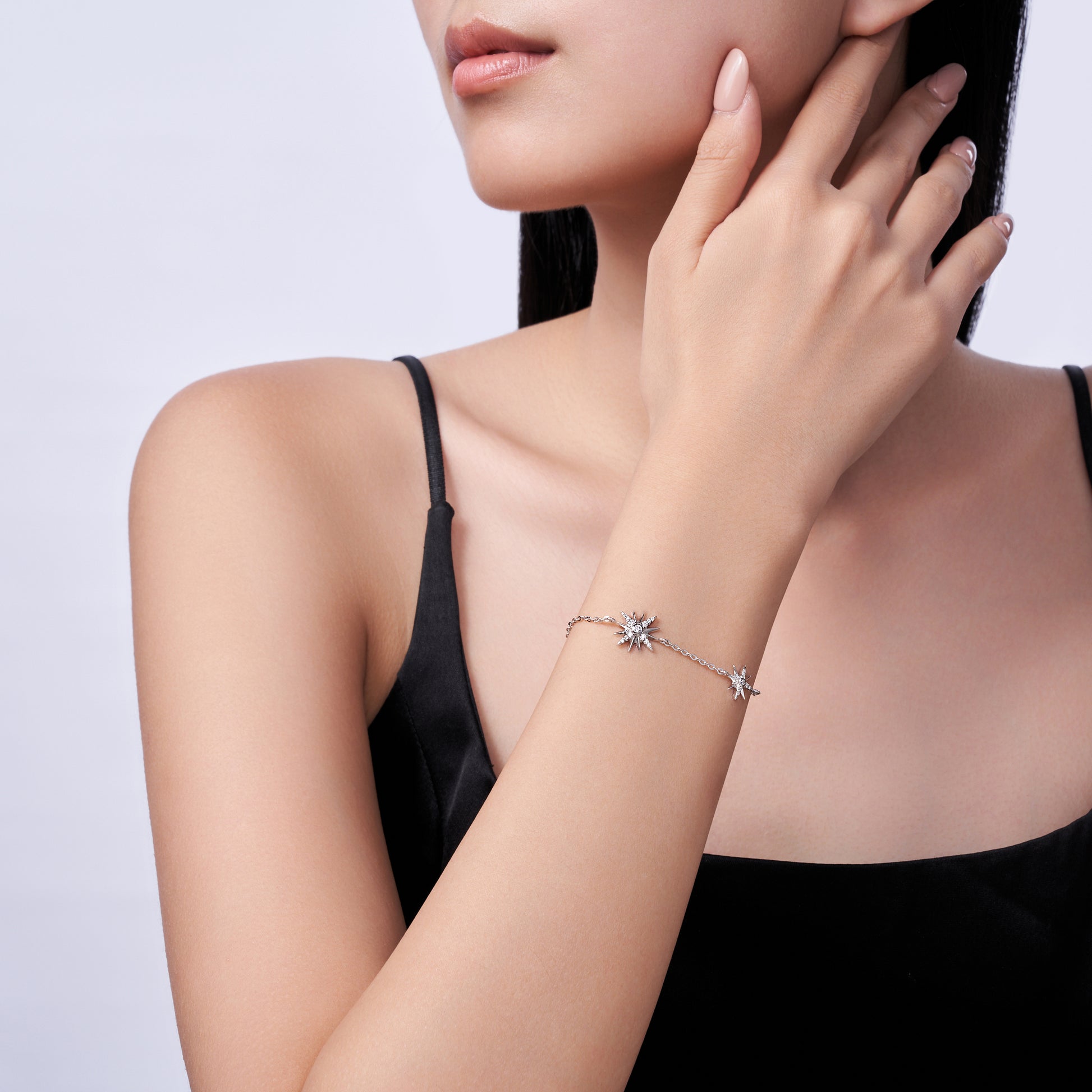 Nova Bracelet | 925 Sterling Silver, Dual-Star Moissanite Bracelet