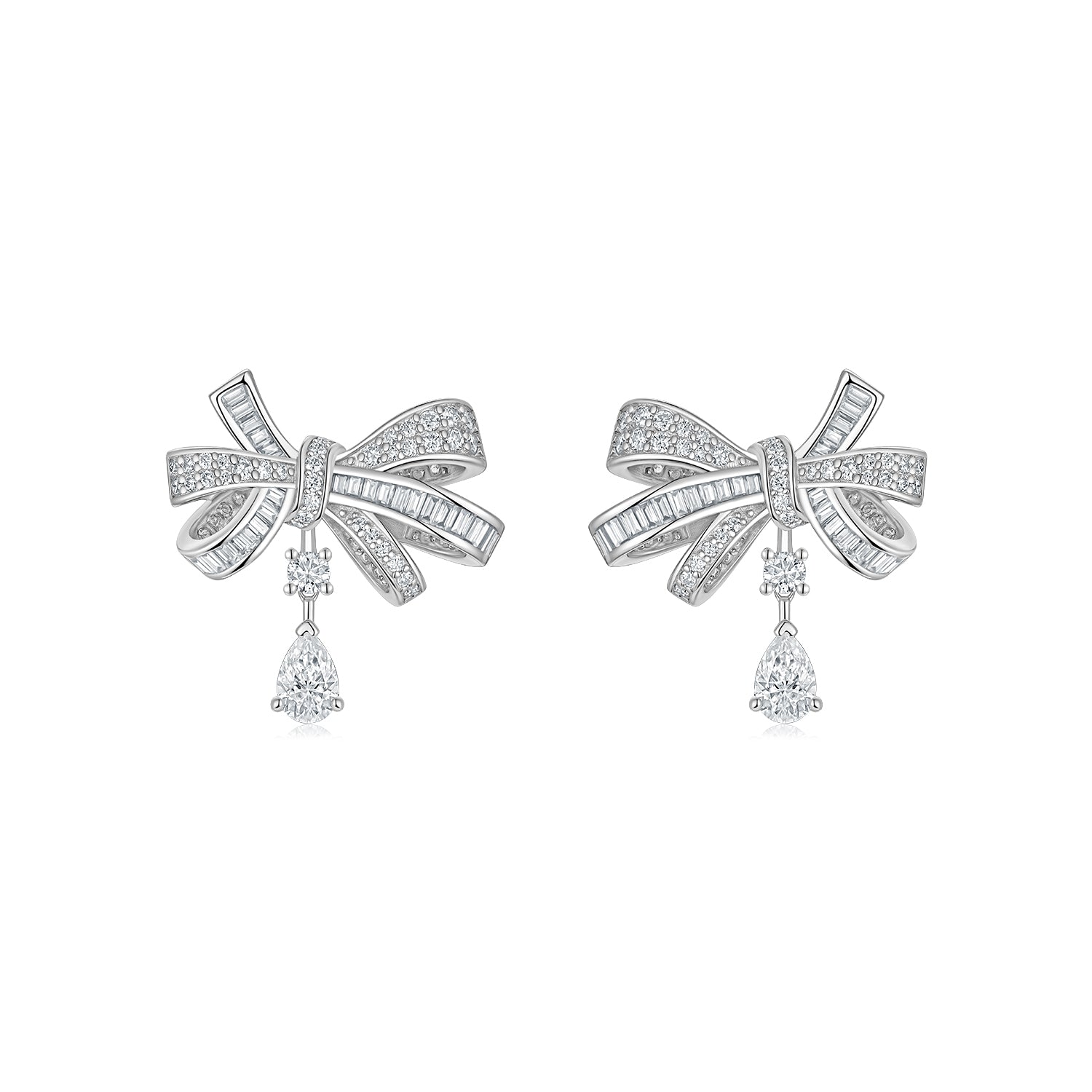 Pear Solitaire Stud Earrings | 925 Sterling Silver