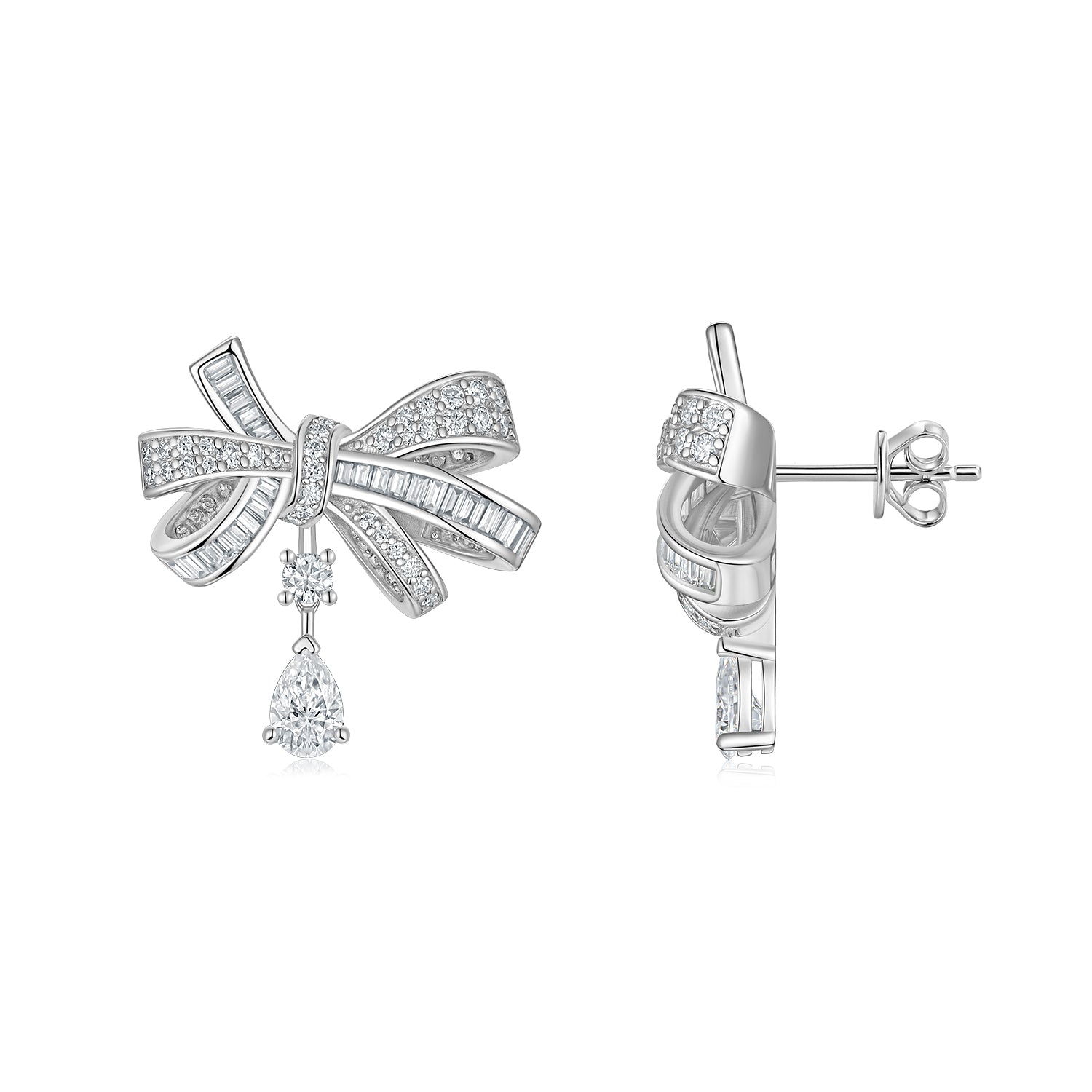 Pear Solitaire Stud Earrings | 925 Sterling Silver