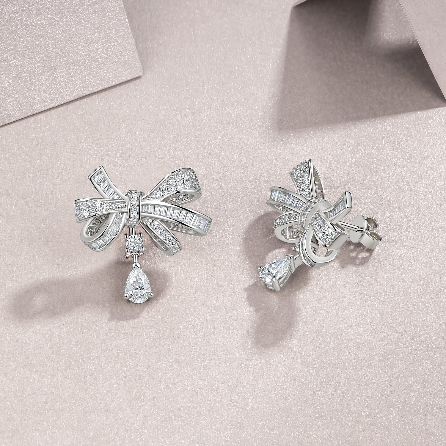 Pear Solitaire Stud Earrings | 925 Sterling Silver