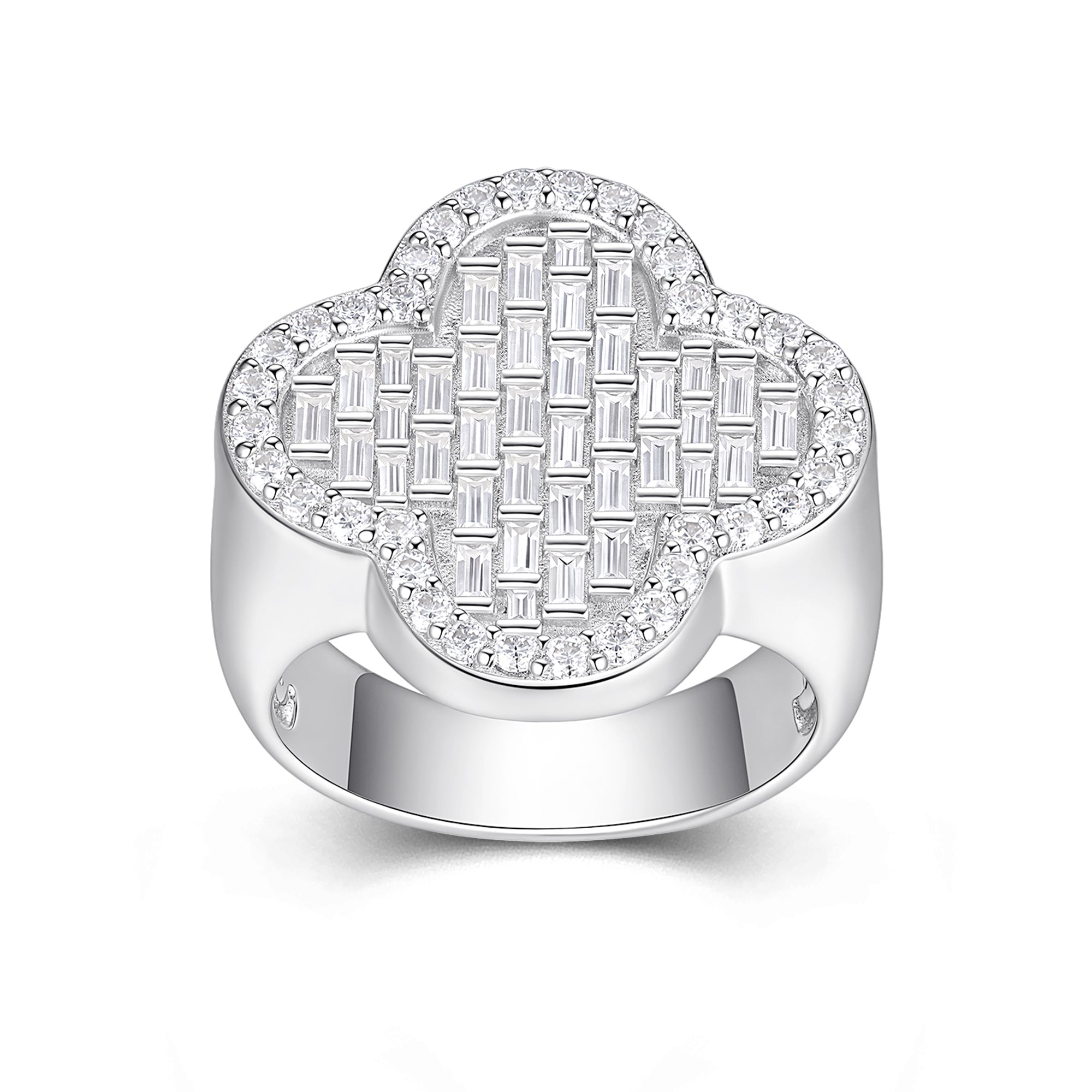 Clover Ring | Quatrefoil Baguette Statement Ring