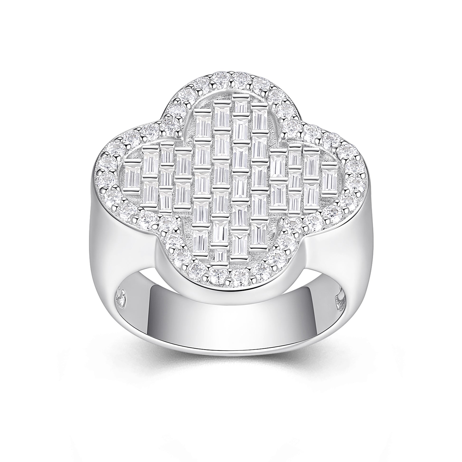 Clover Ring | Quatrefoil Baguette Statement Ring