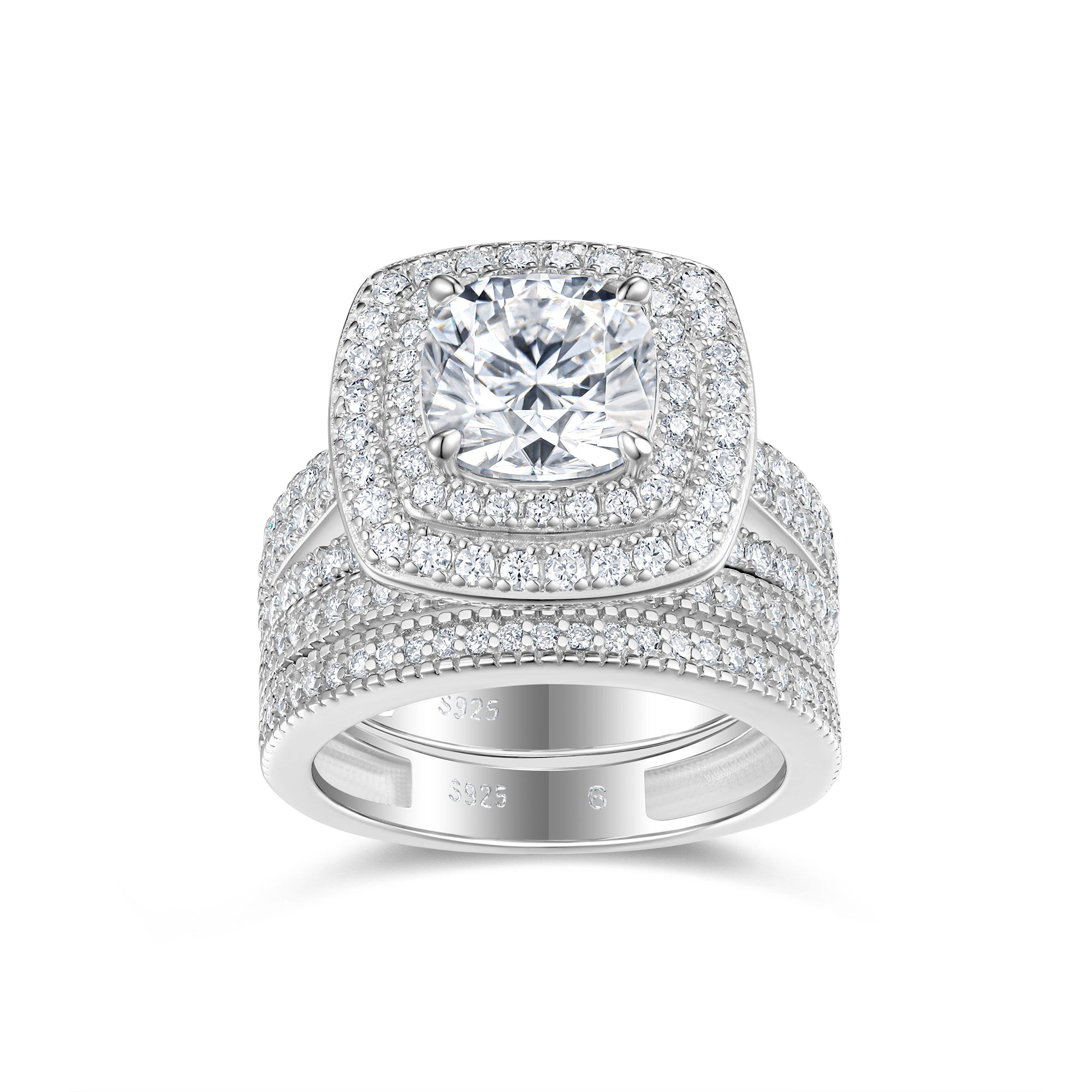 Valencia Ring Set | Cushion Halo Bridal Set