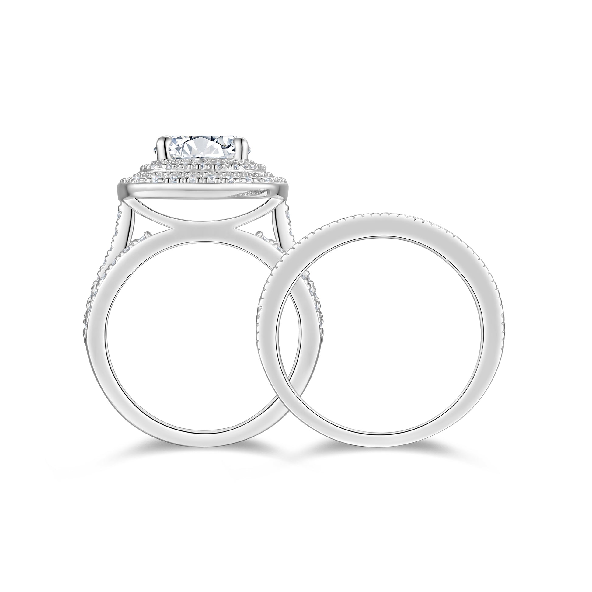 Valencia Ring Set | Cushion Halo Bridal Set