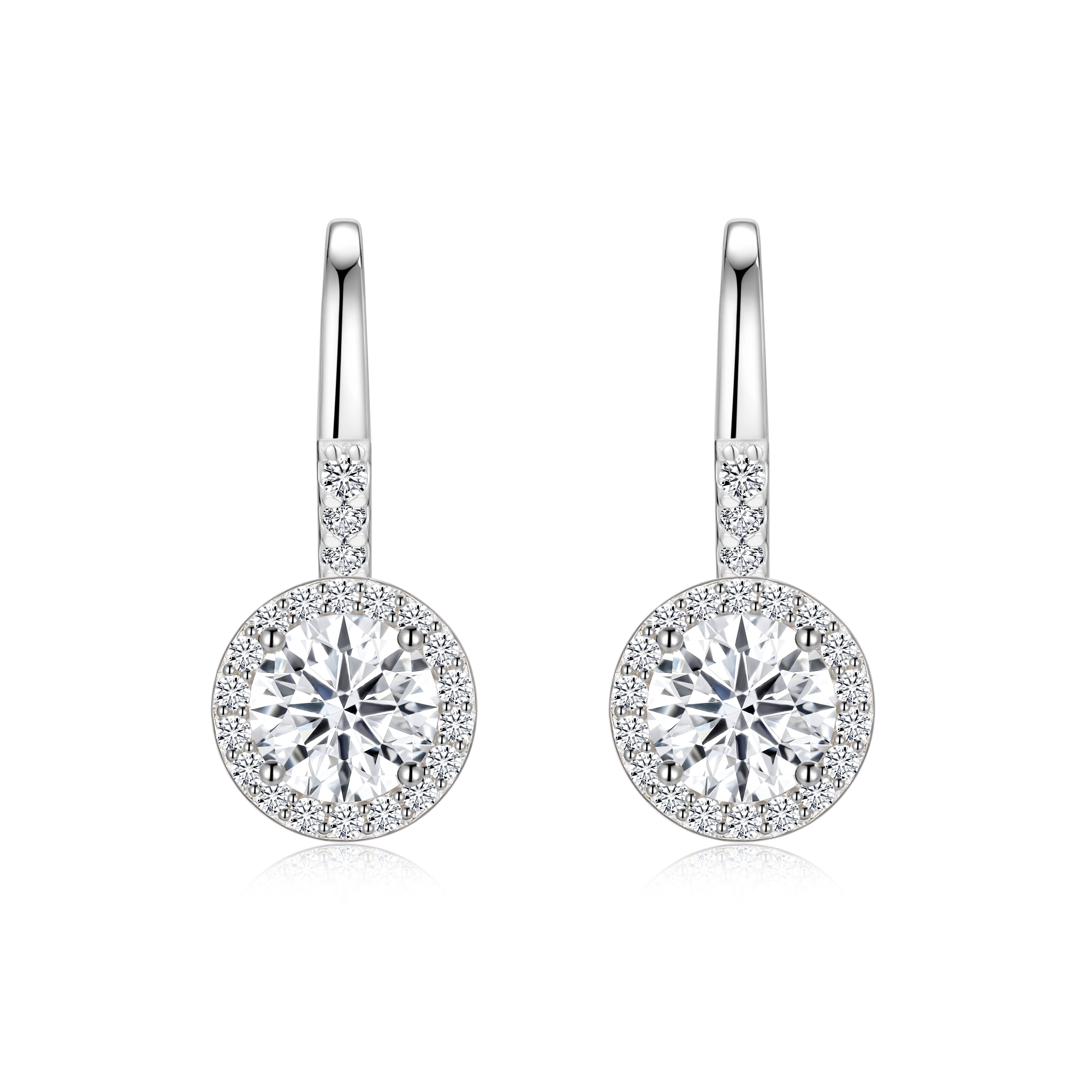 Solitaire Huggie Earrings | Round Cut Moissanite, 925 Sterling Silver