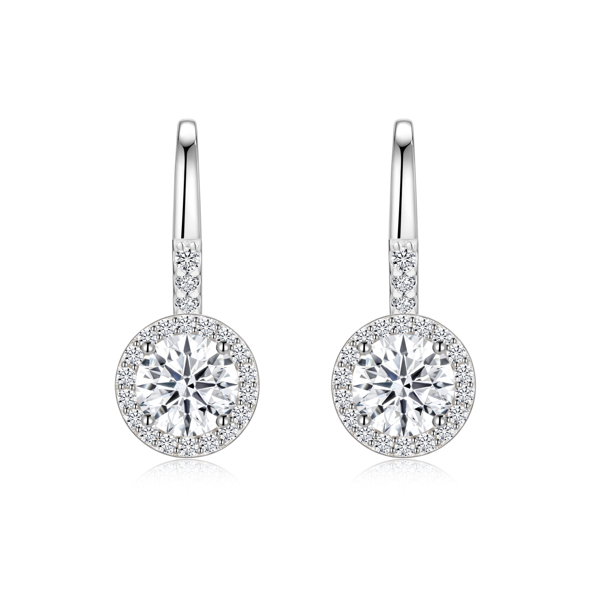 Solitaire Huggie Earrings | Round Cut Moissanite, 925 Sterling Silver