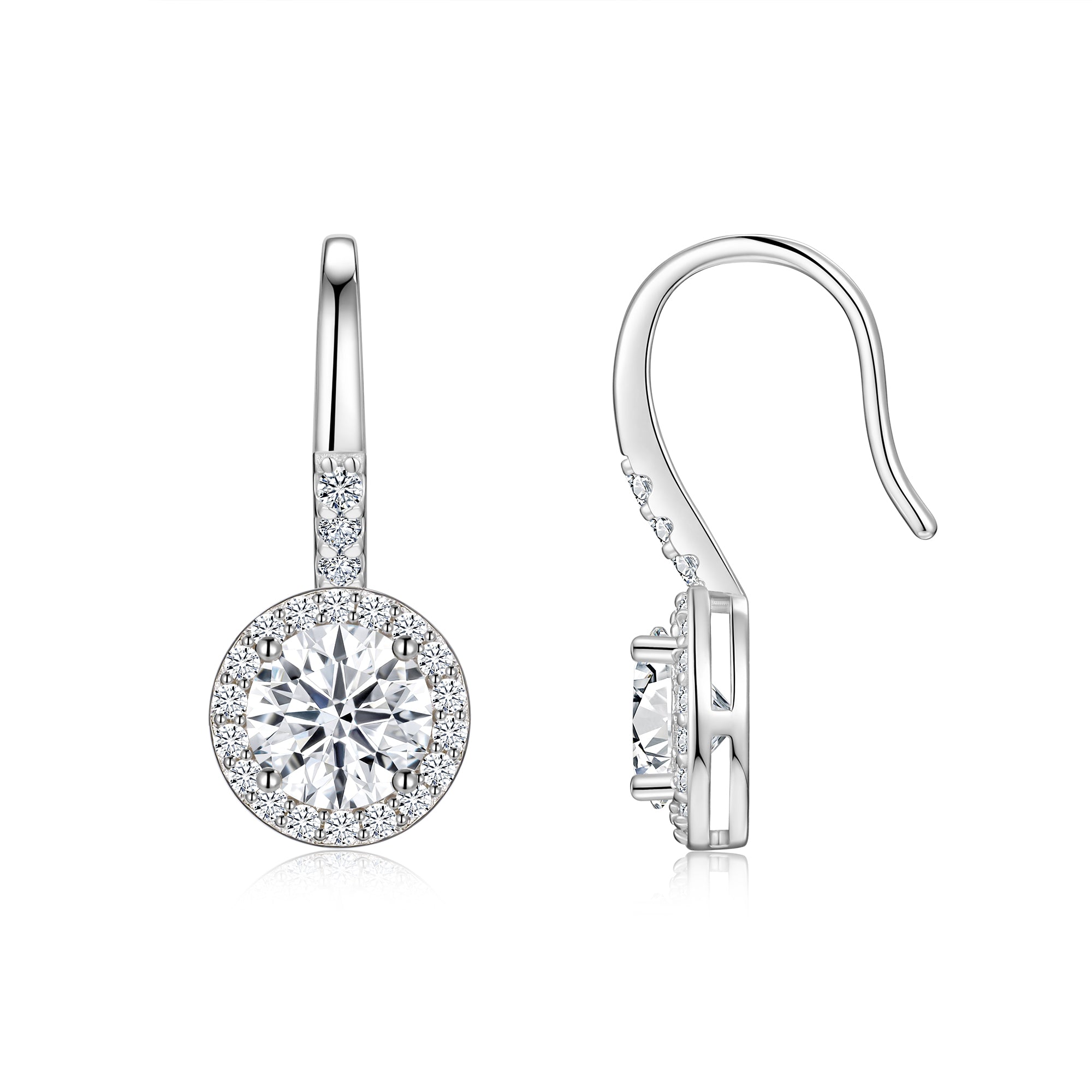 Solitaire Huggie Earrings | Round Cut Moissanite, 925 Sterling Silver