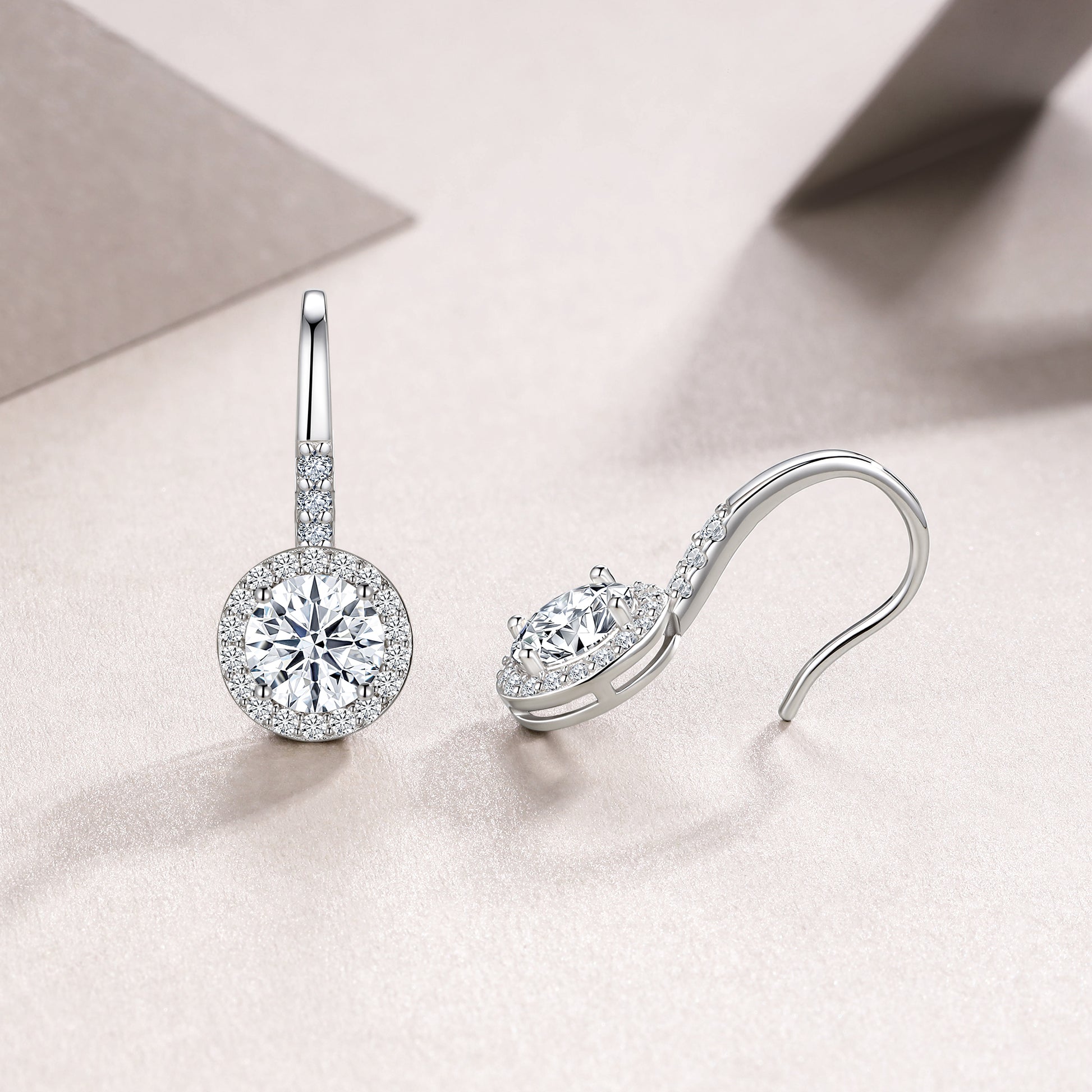 Solitaire Huggie Earrings | Round Cut Moissanite, 925 Sterling Silver