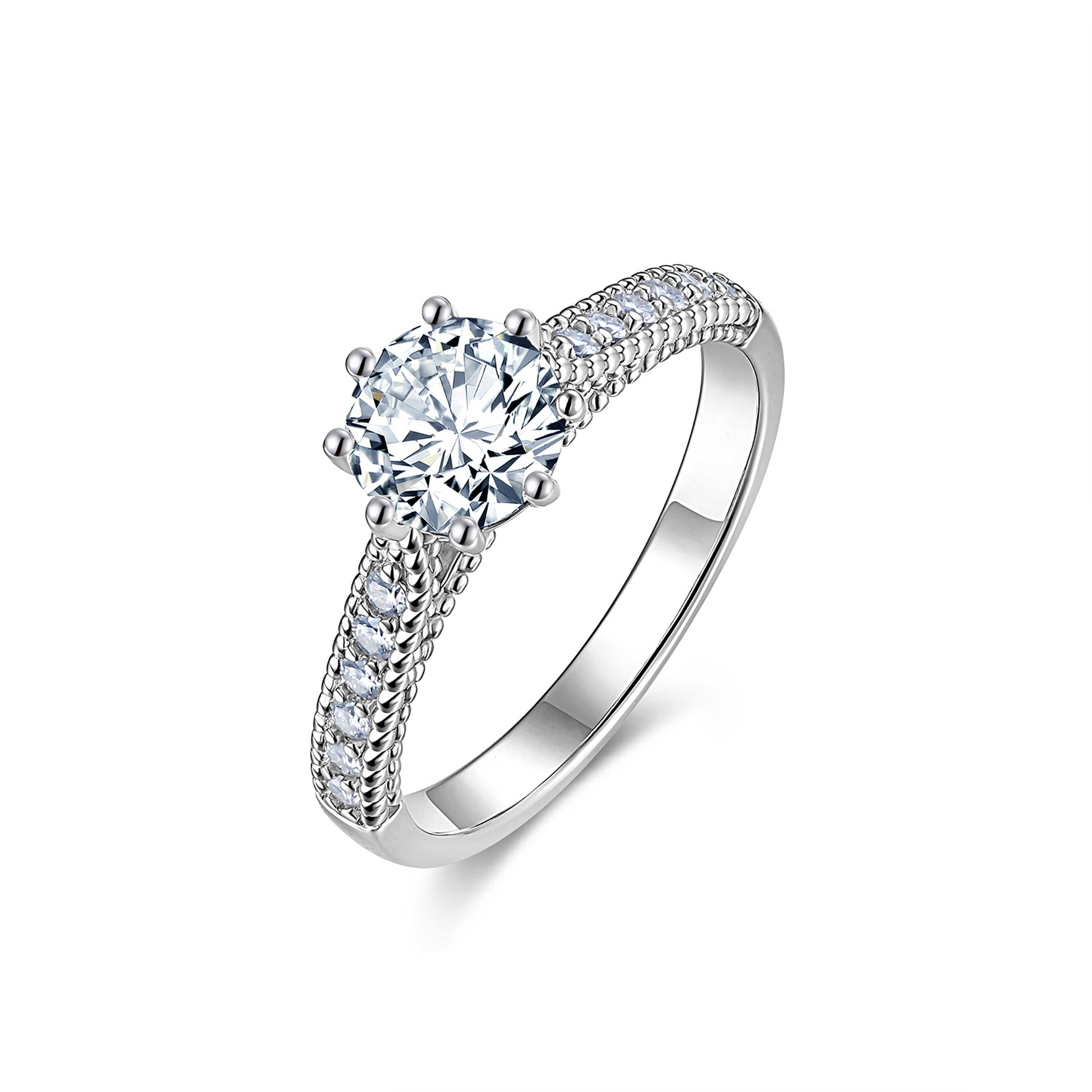Braided Prong Moissanite Ring