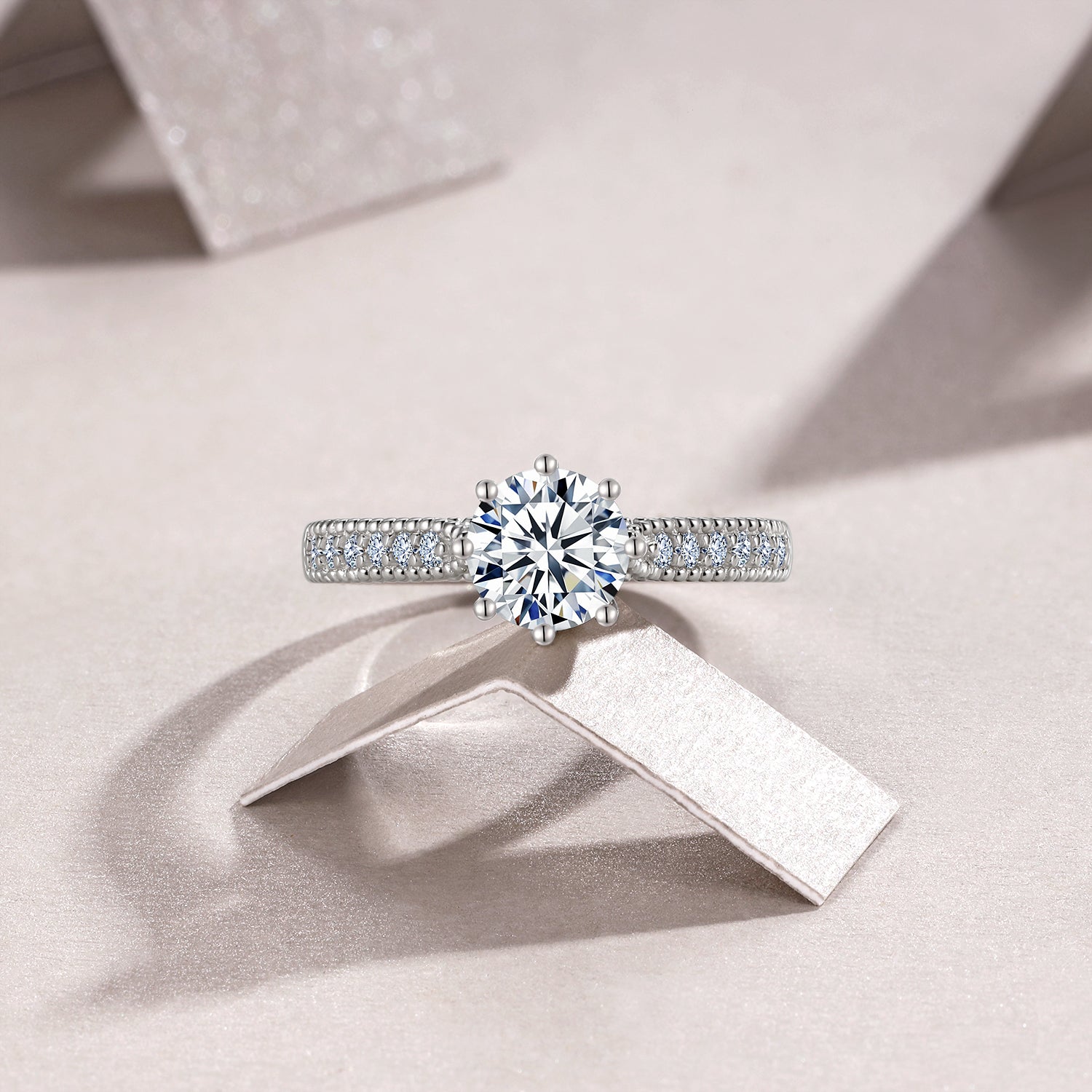 Braided Prong Moissanite Ring
