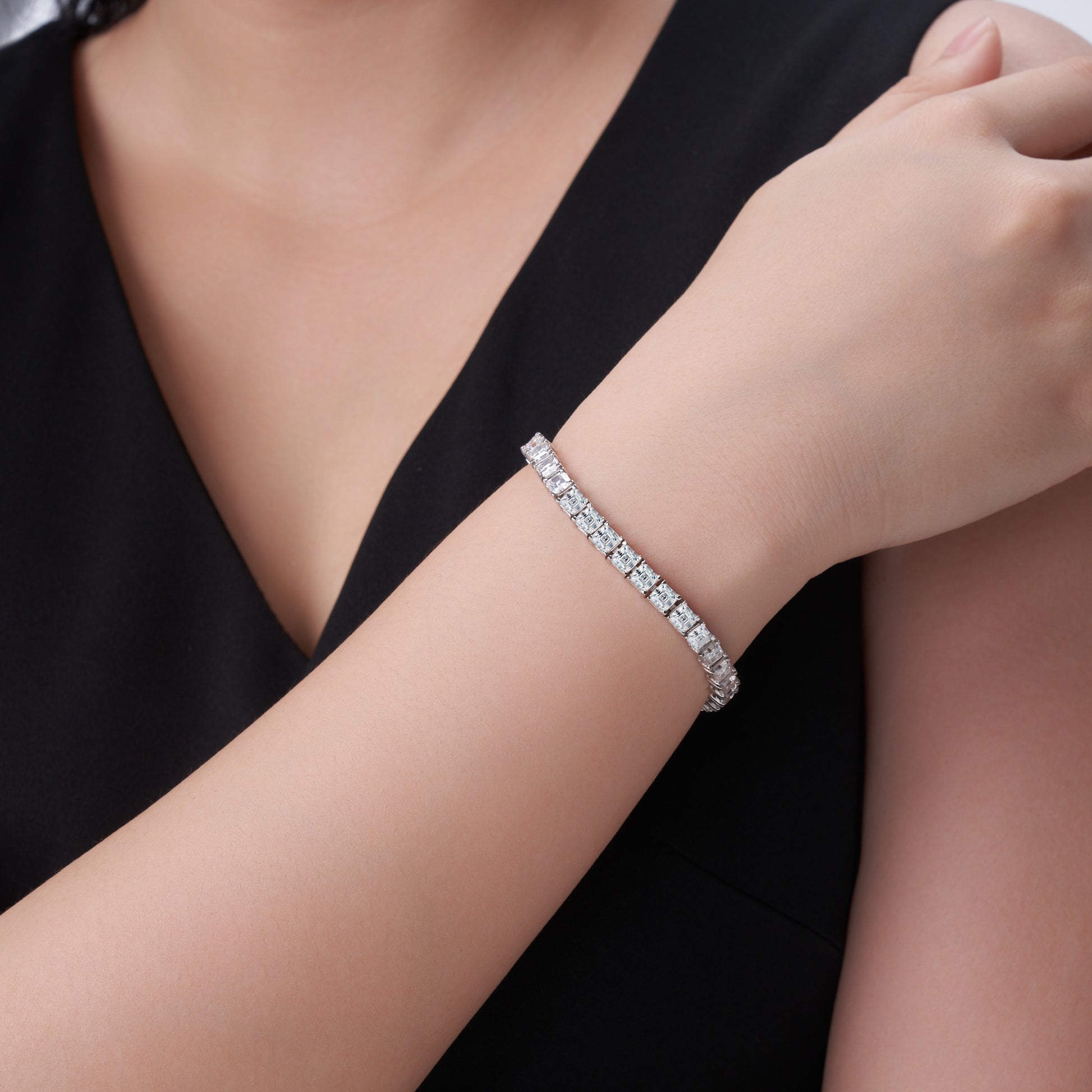 Vera Bracelet | 925 Sterling Silver, Octagon Tennis Bracelet