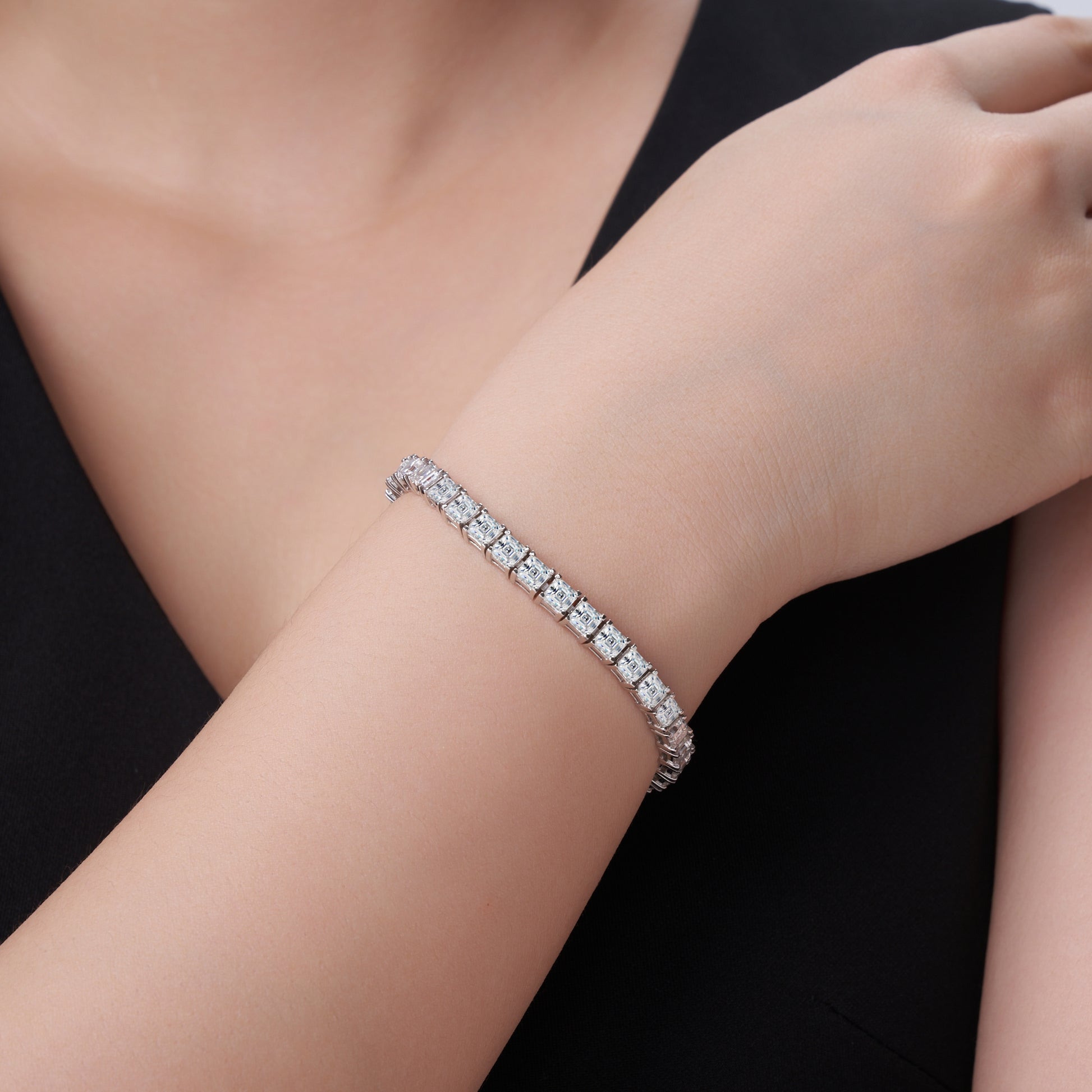 Vera Bracelet | 925 Sterling Silver, Octagon Tennis Bracelet