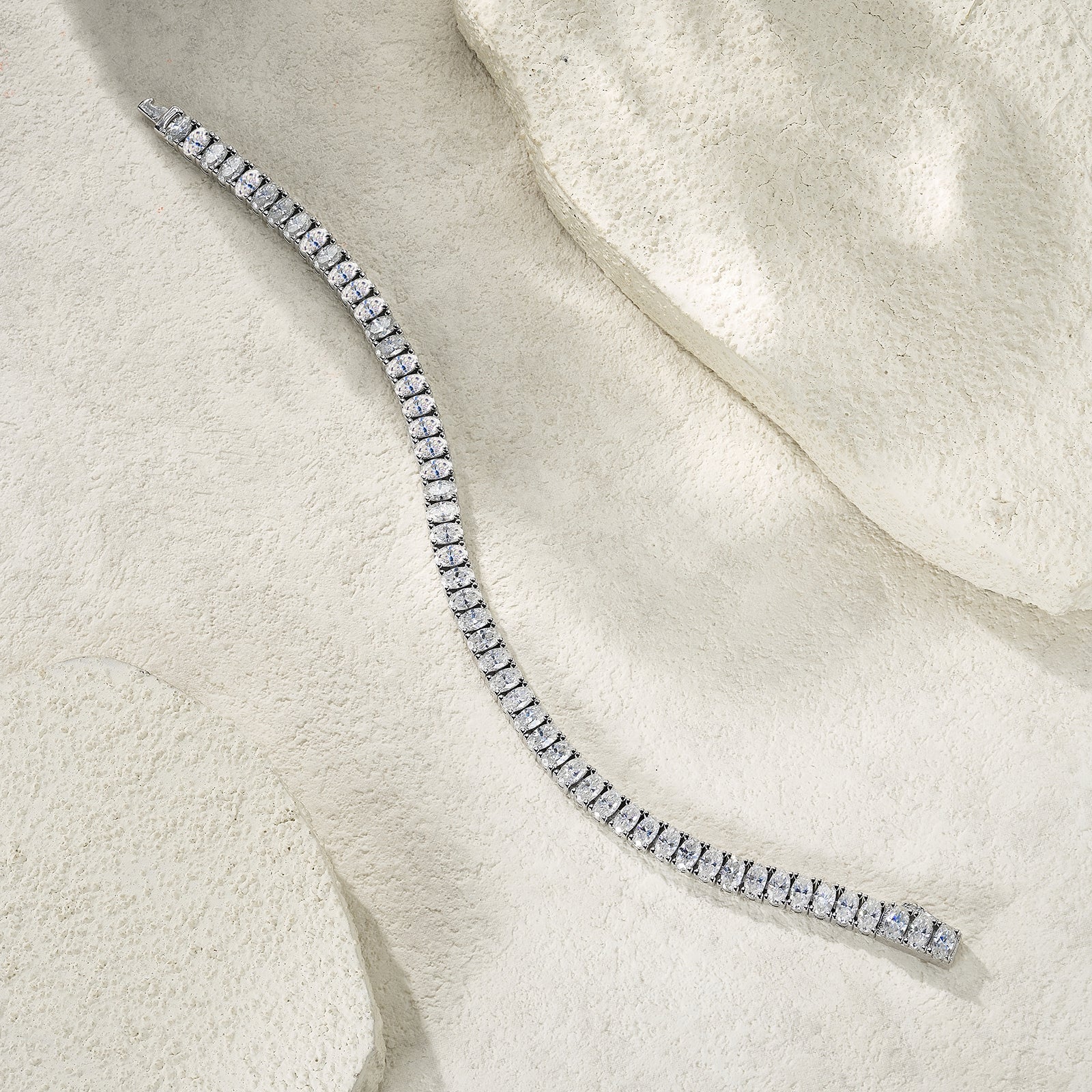 Elara Bracelet | 925 Sterling Silver, Oval Tennis Bracelet