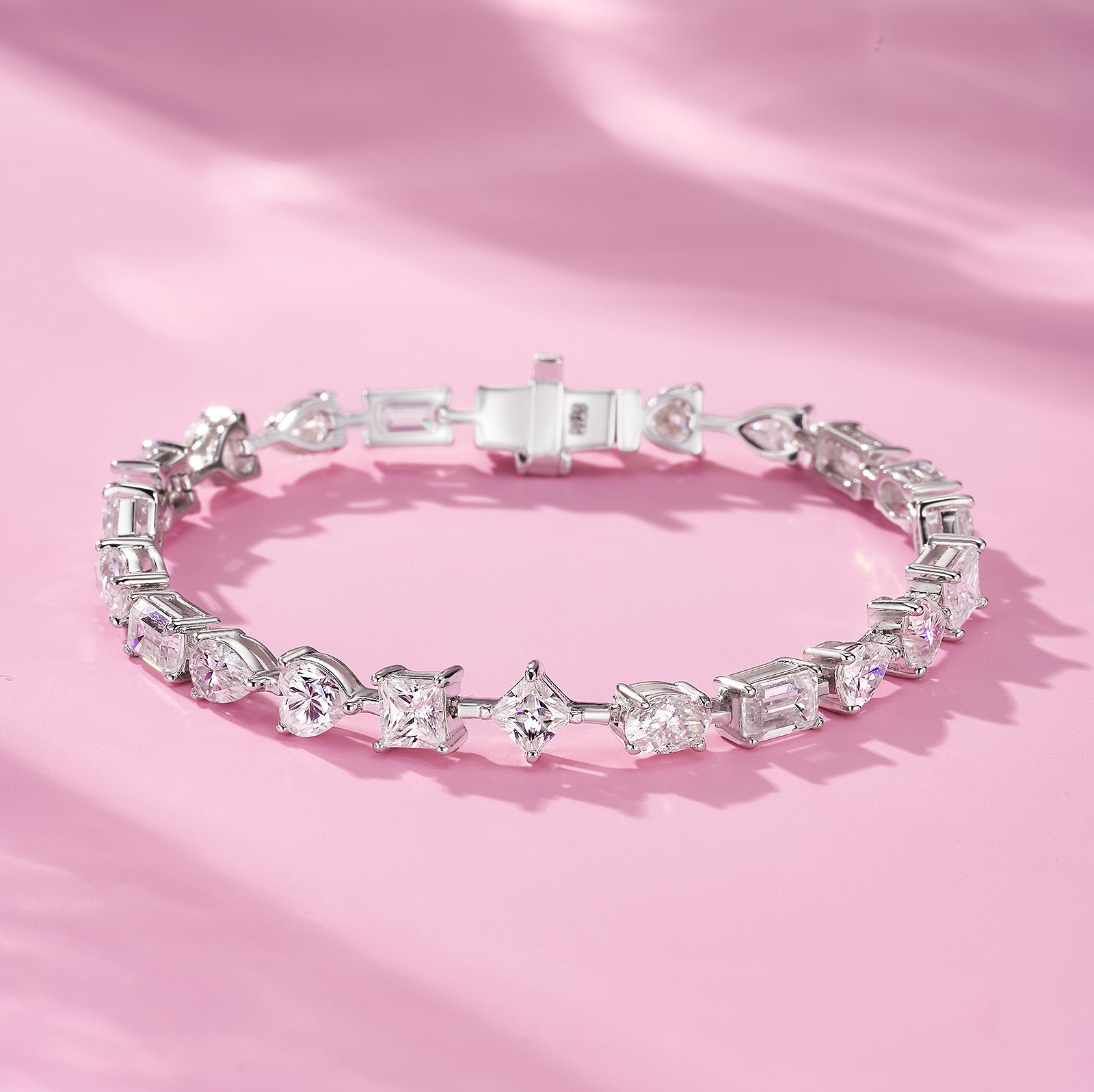 Aster Bracelet | 925 Sterling Silver, Mixed-Cut Tennis Bracelet