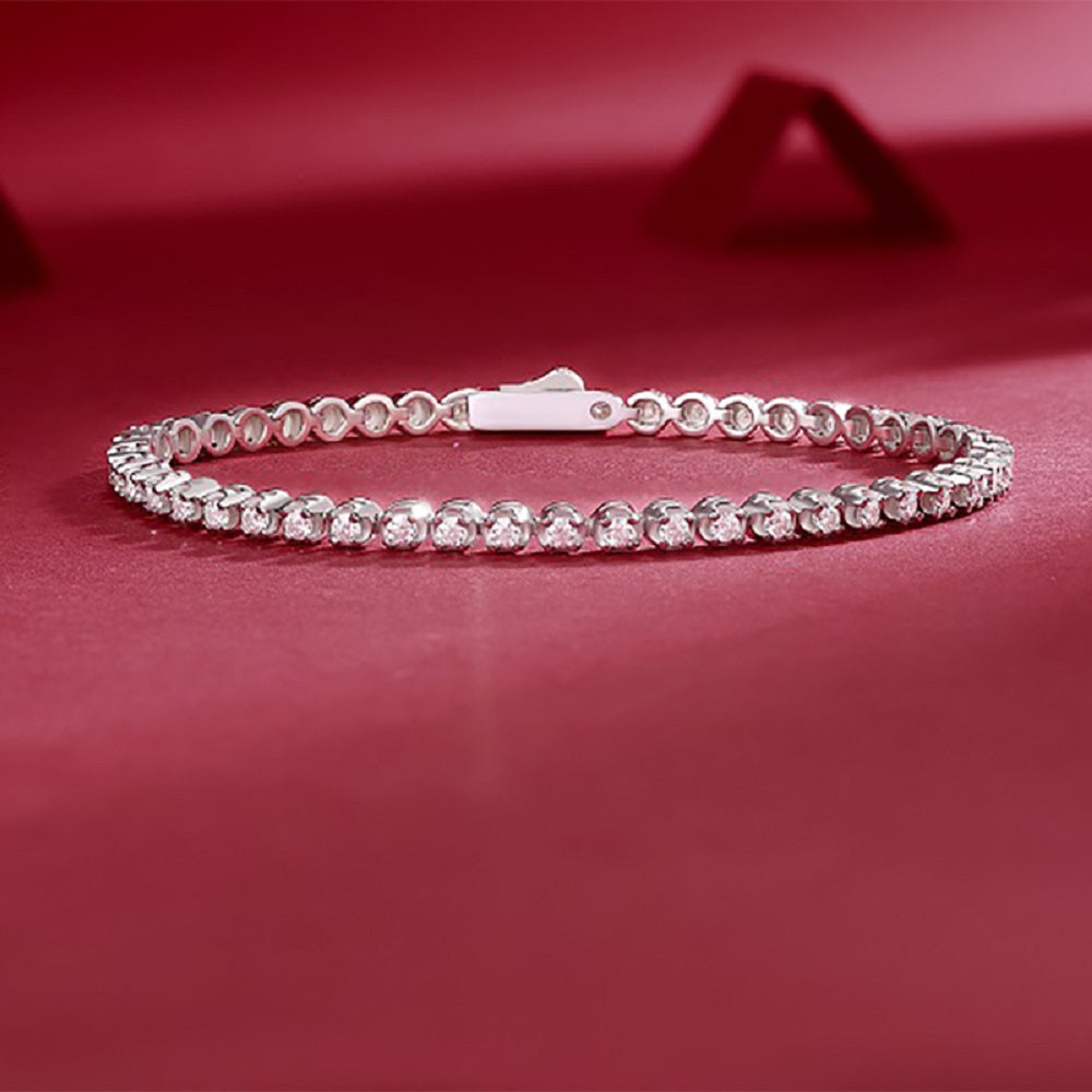 Starlit Bracelet | 925 Sterling Silver, Round Tennis Bracelet