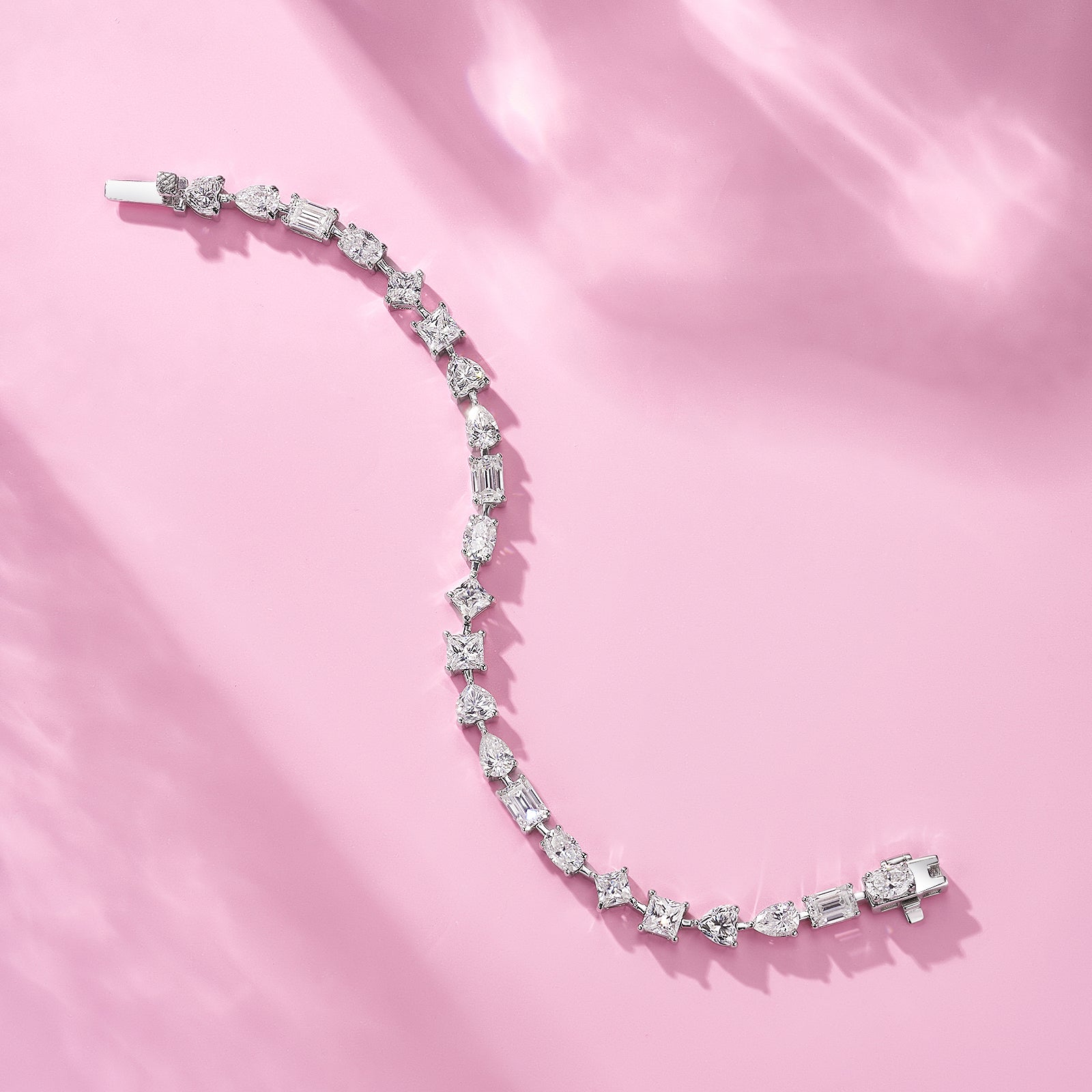 Aster Bracelet | 925 Sterling Silver, Mixed-Cut Tennis Bracelet