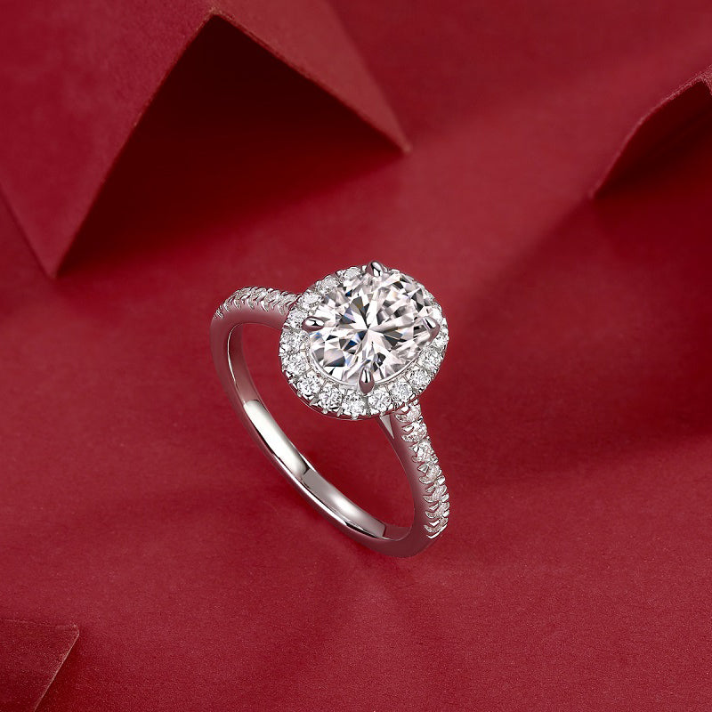 Odette Ring | Halo Moissanite Pave Ring