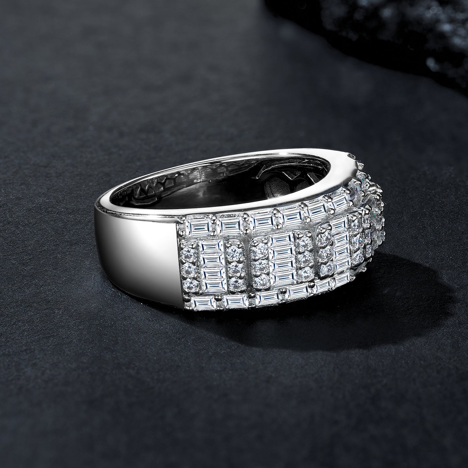 Regent Ring | Baguette Cluster Statement Band