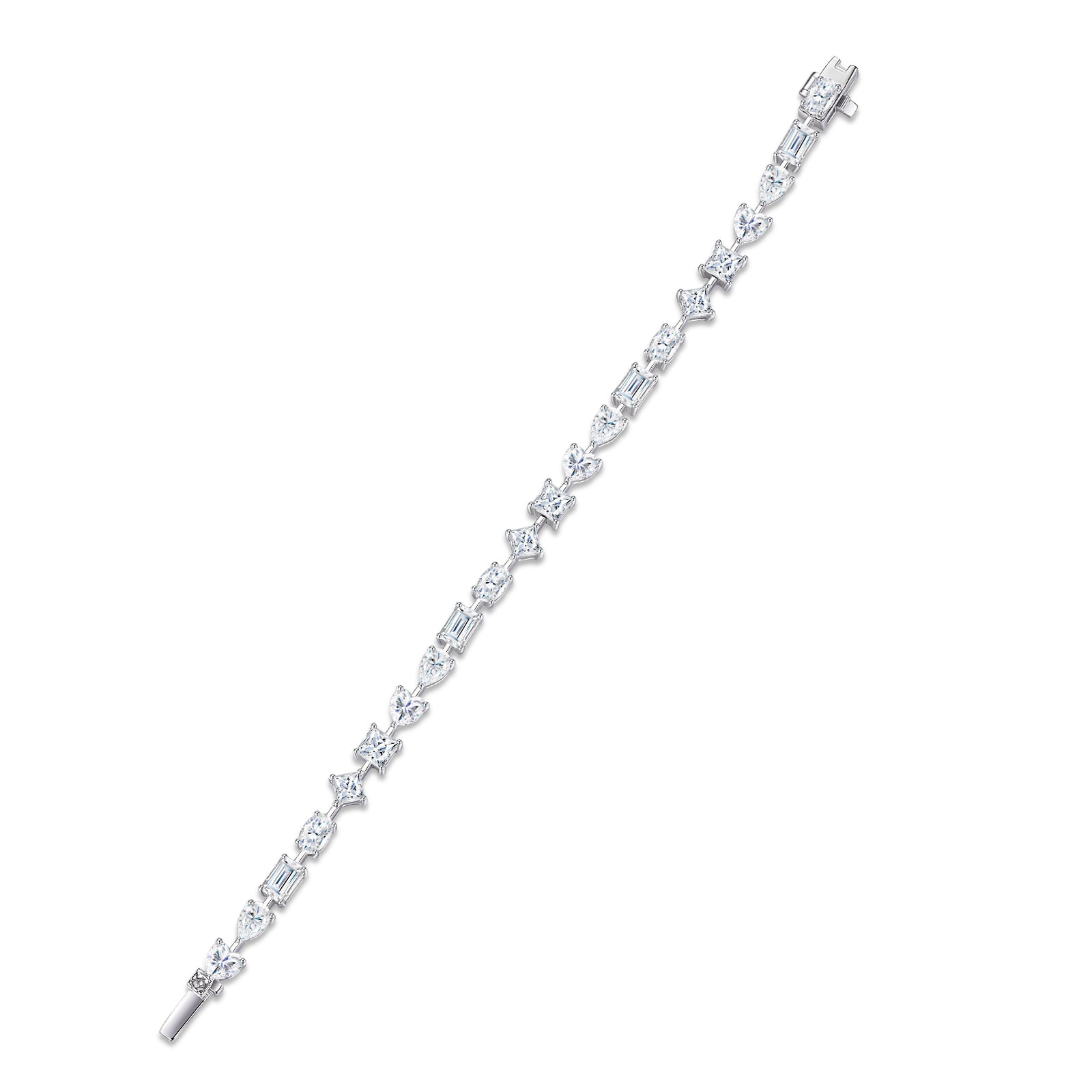 Aster Bracelet | 925 Sterling Silver, Mixed-Cut Tennis Bracelet