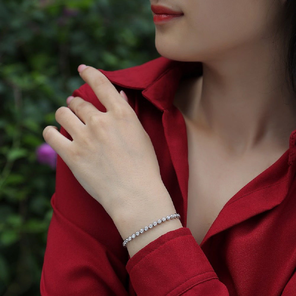 Galaxy Dream Bezel Tennis Bracelet | 925 Sterling Silver