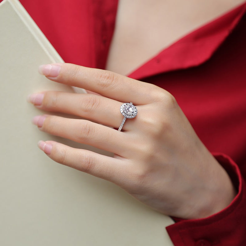 Odette Ring | Halo Moissanite Pave Ring