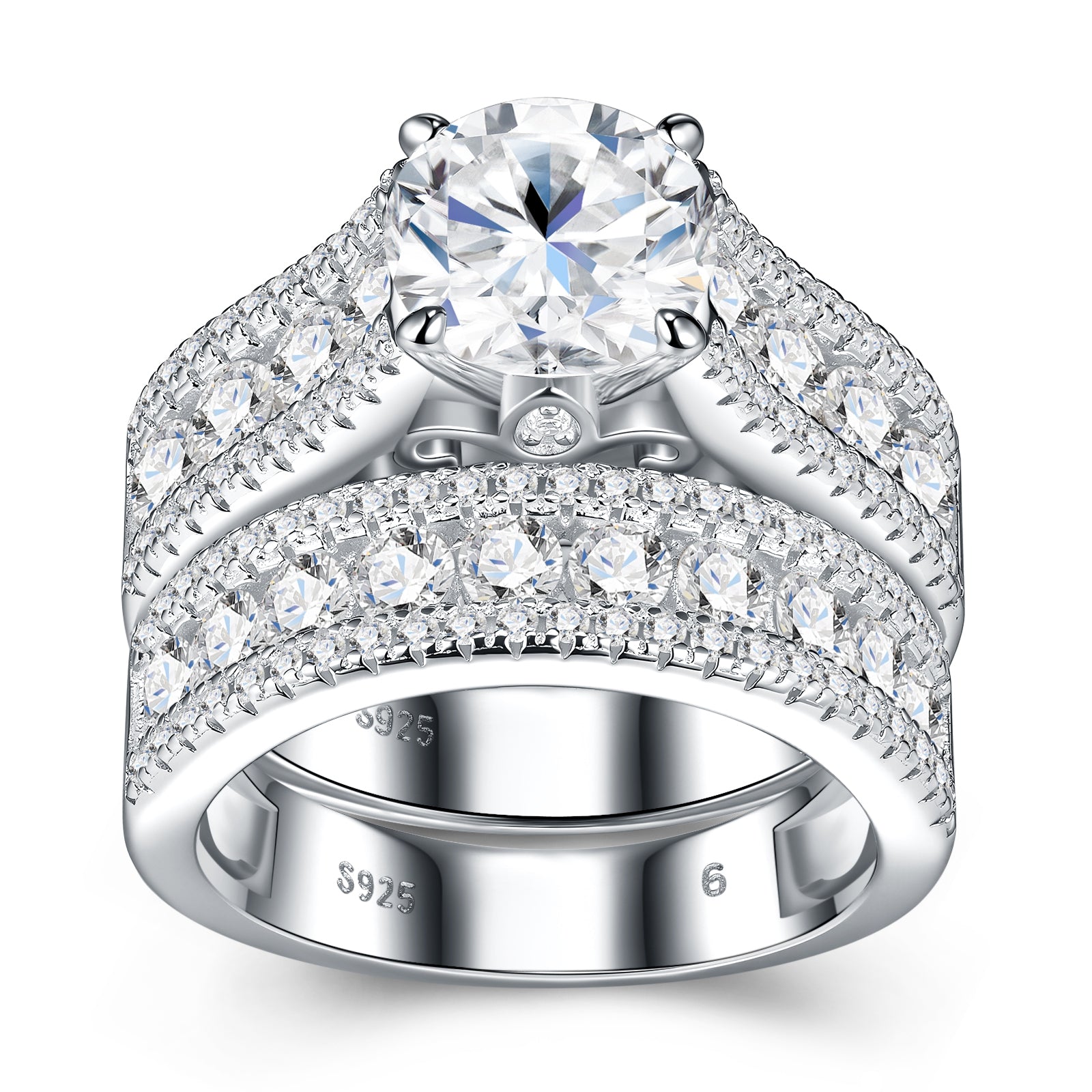 Empire Ring | Wide Pave Moissanite Statement Ring